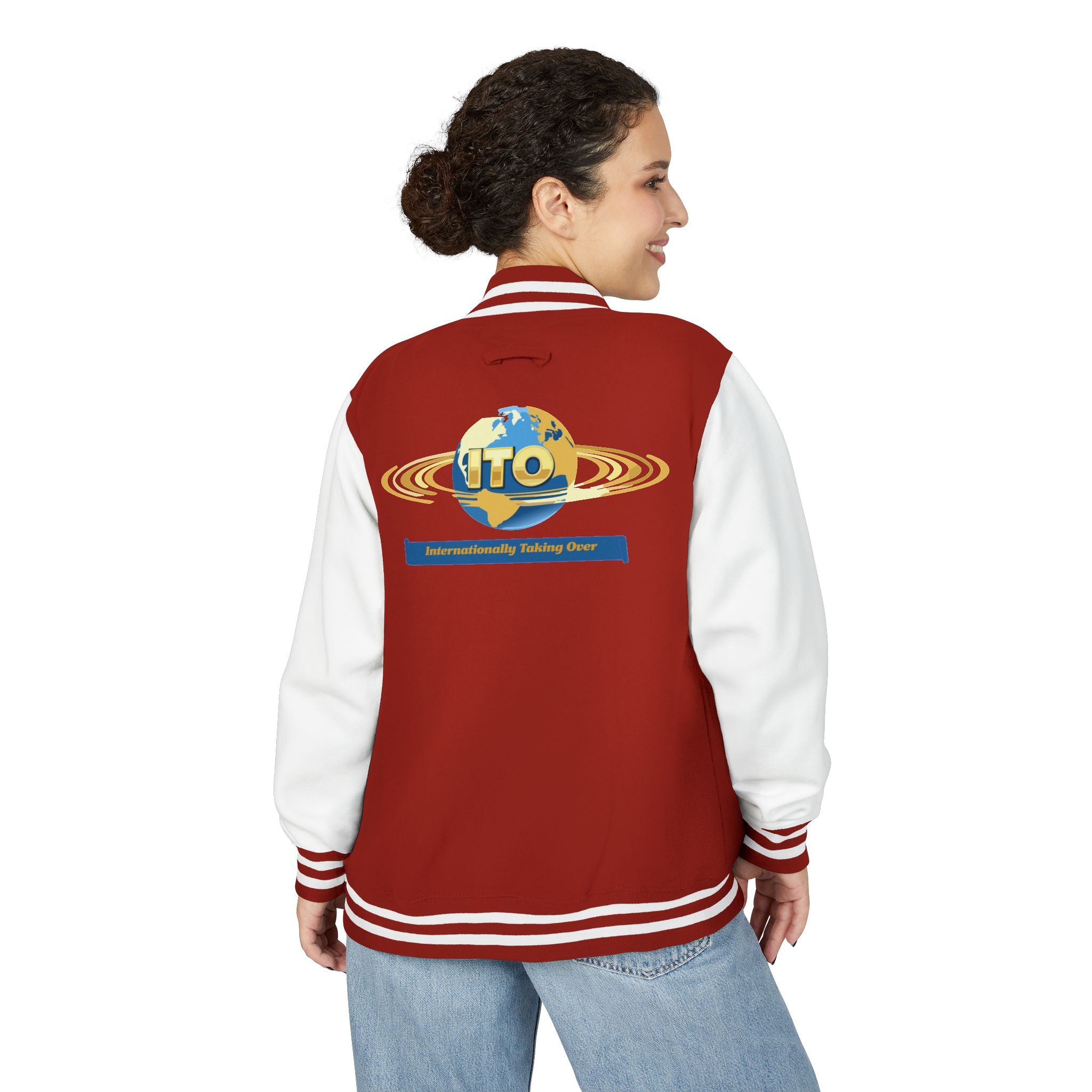 Letterman Jacket — UTO Interplanetary Travel Club Logo Varsity Jacket