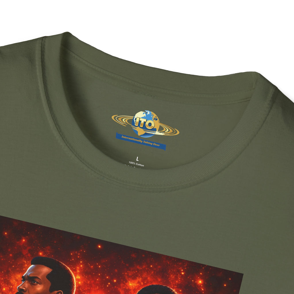 Champion vs Challenger Sci‑Fi Graphic T‑Shirt — Retro Space Emblem Poster