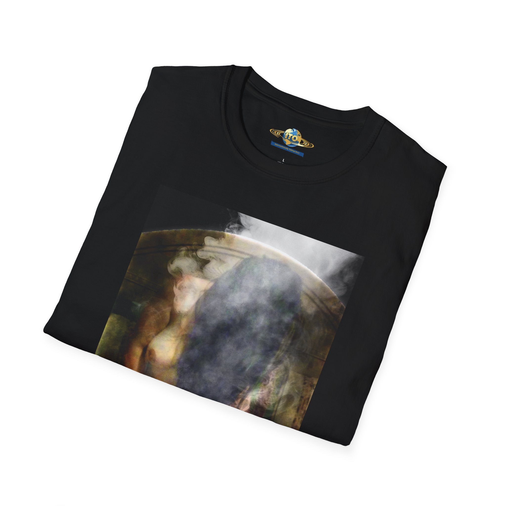 Surreal Vintage Portrait T-Shirt — Smoky Renaissance Art Graphic Tee