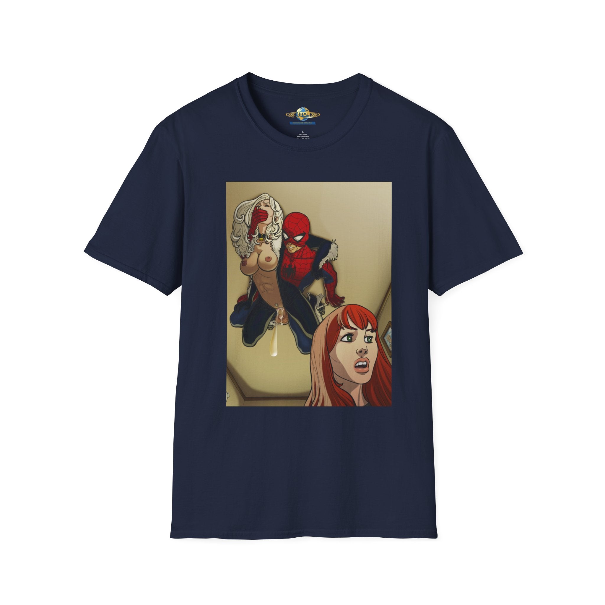Spider Hero Comic Art T-Shirt — Web-Slinging Scene Graphic Tee