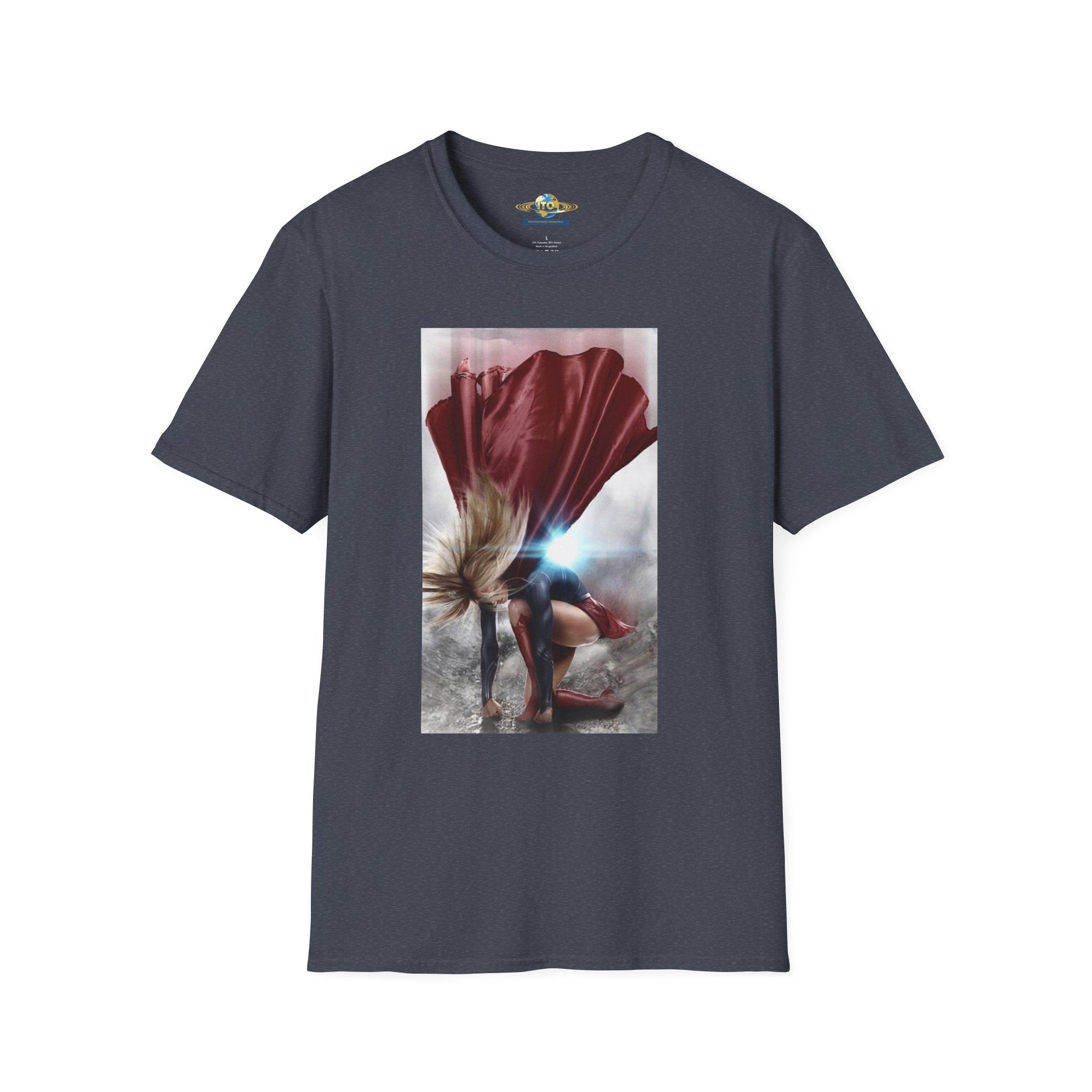 Superhero Pose T-Shirt — Dramatic Cape Hero Graphic