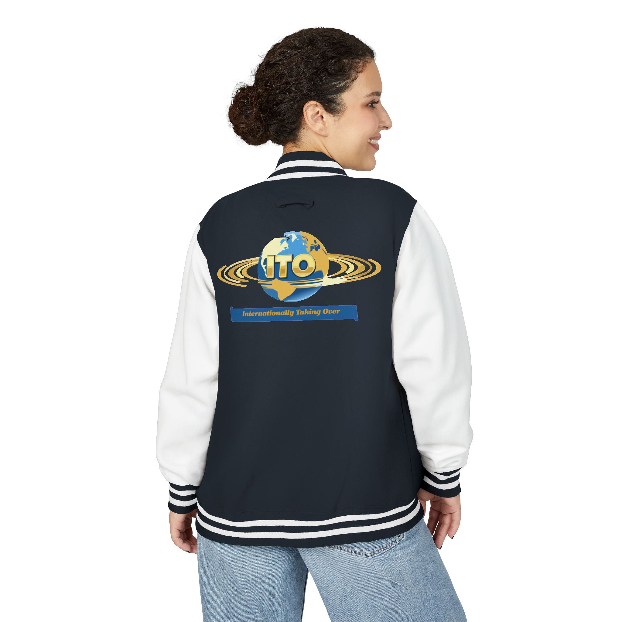 Letterman Jacket — UTO Interplanetary Travel Club Logo Varsity Jacket