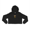 Cropped Hoodie — Gold Crown “K” Front & Planet Graphic Back