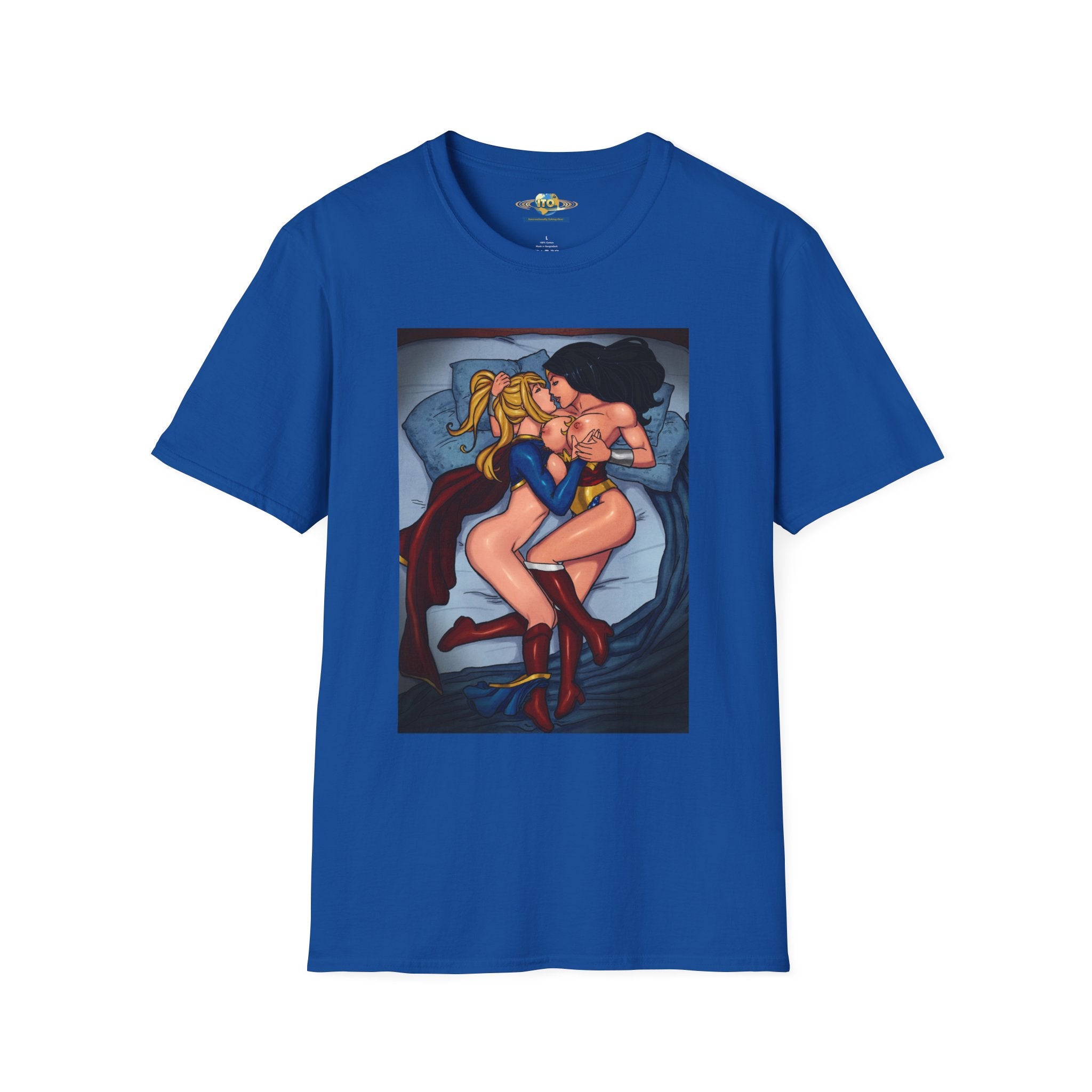 Pinup Superhero Couple T-Shirt — Sexy Comic Art Tee