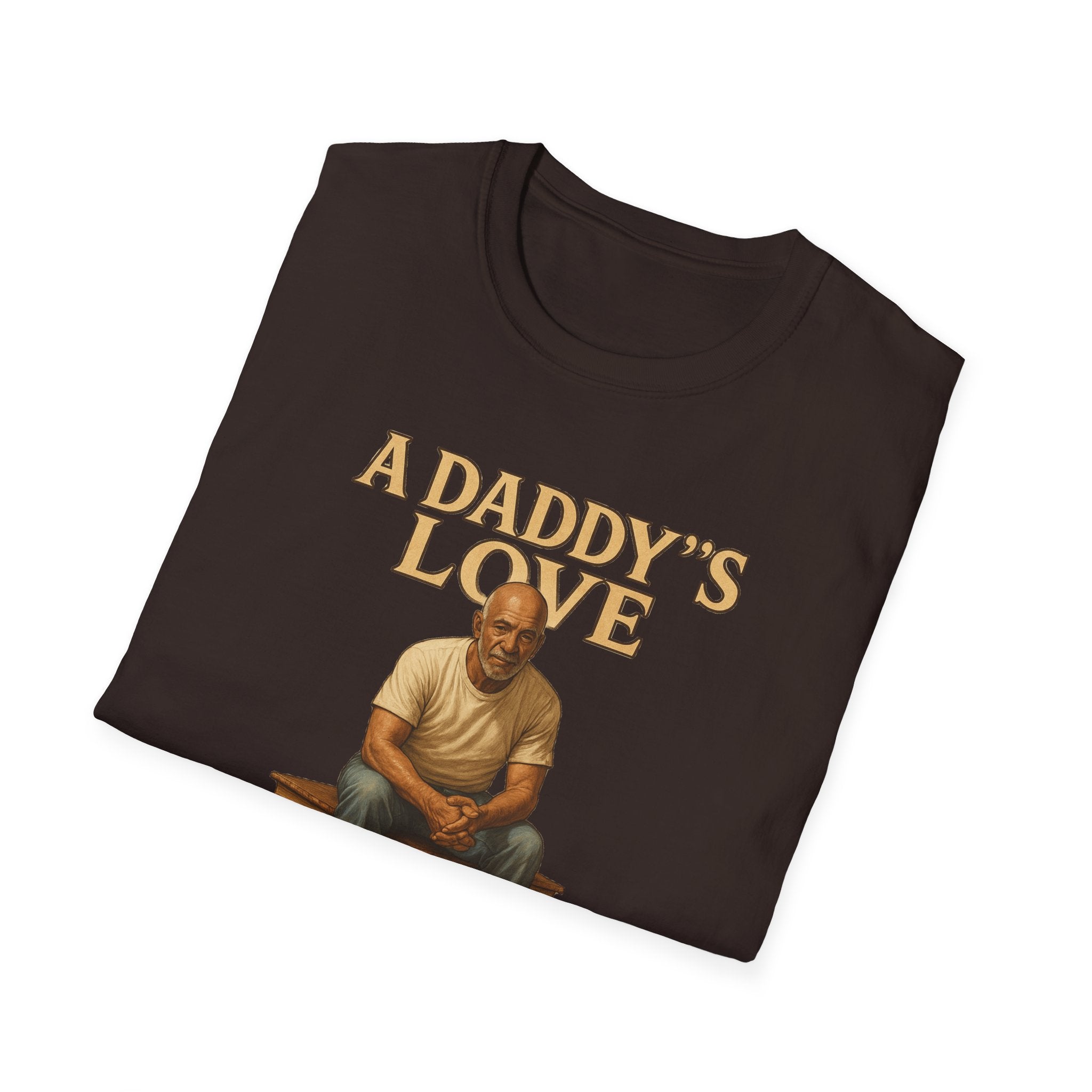 Daddy's Love T-Shirt – Vintage Dad Sitting on Books Father’s Day Tee
