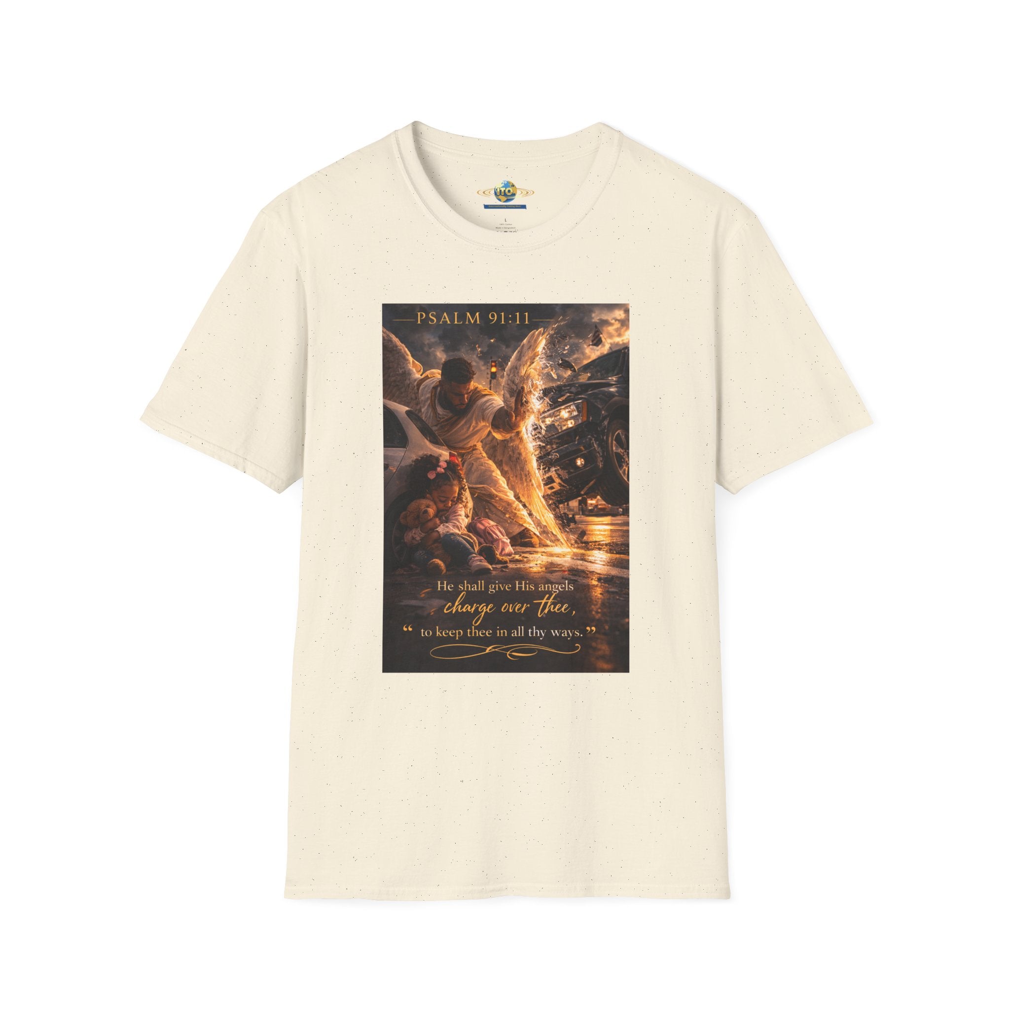 Psalm 91 Angel Protection T-Shirt — Faith-Based Christian Tee with Guardian Angel Artwork