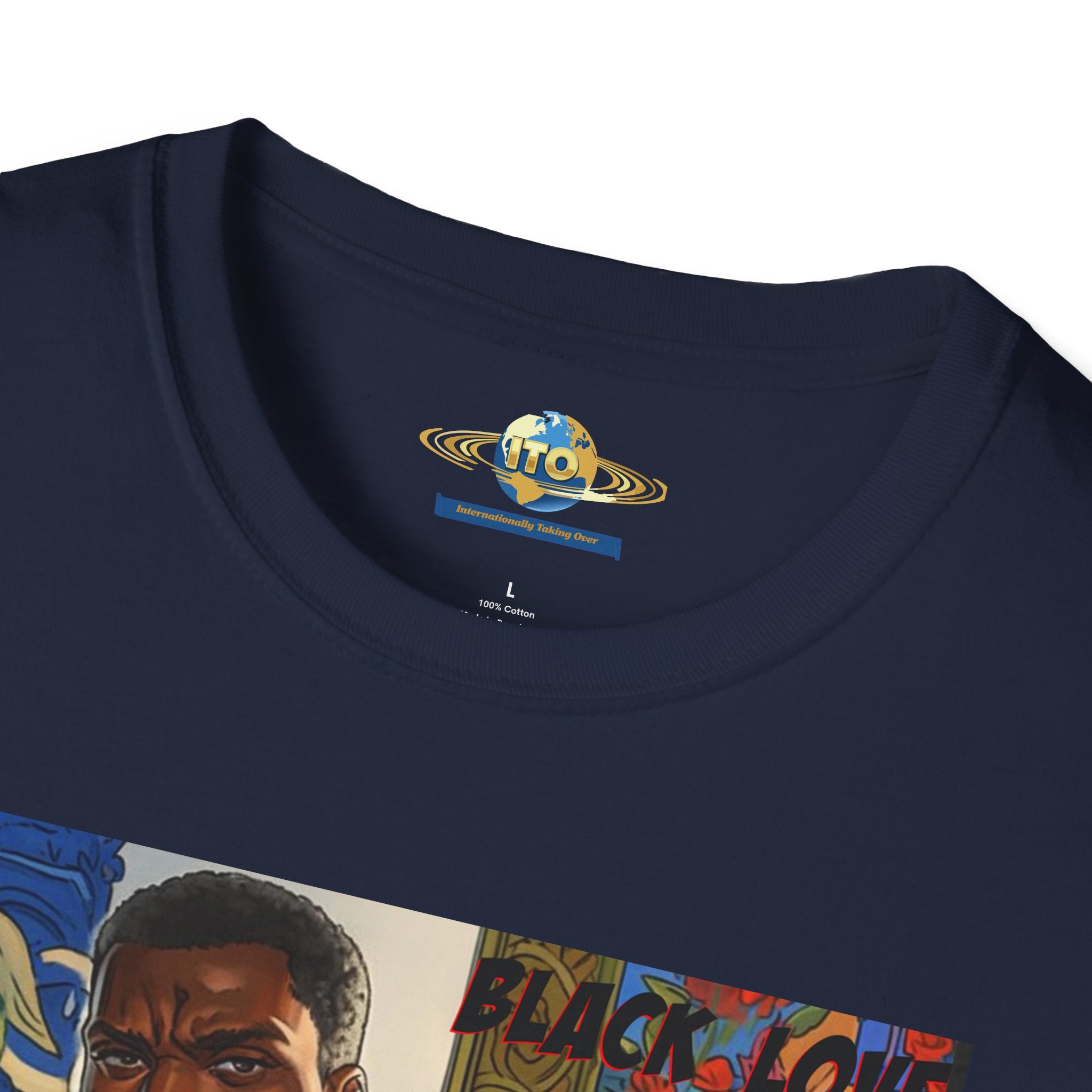 Art Print T‑Shirt — Bold Superhero Couple Portrait Tee