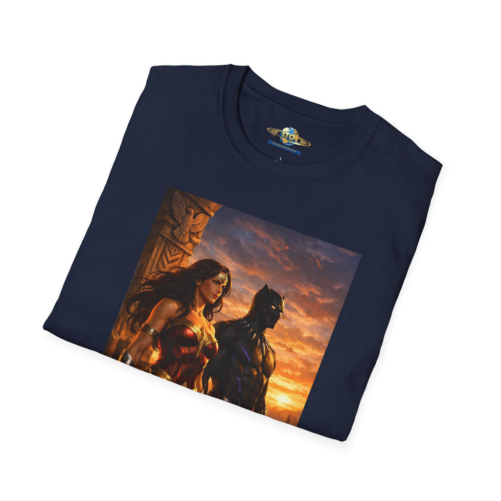 Graphic T-Shirt — Epic Sunset Heroine Scene Print