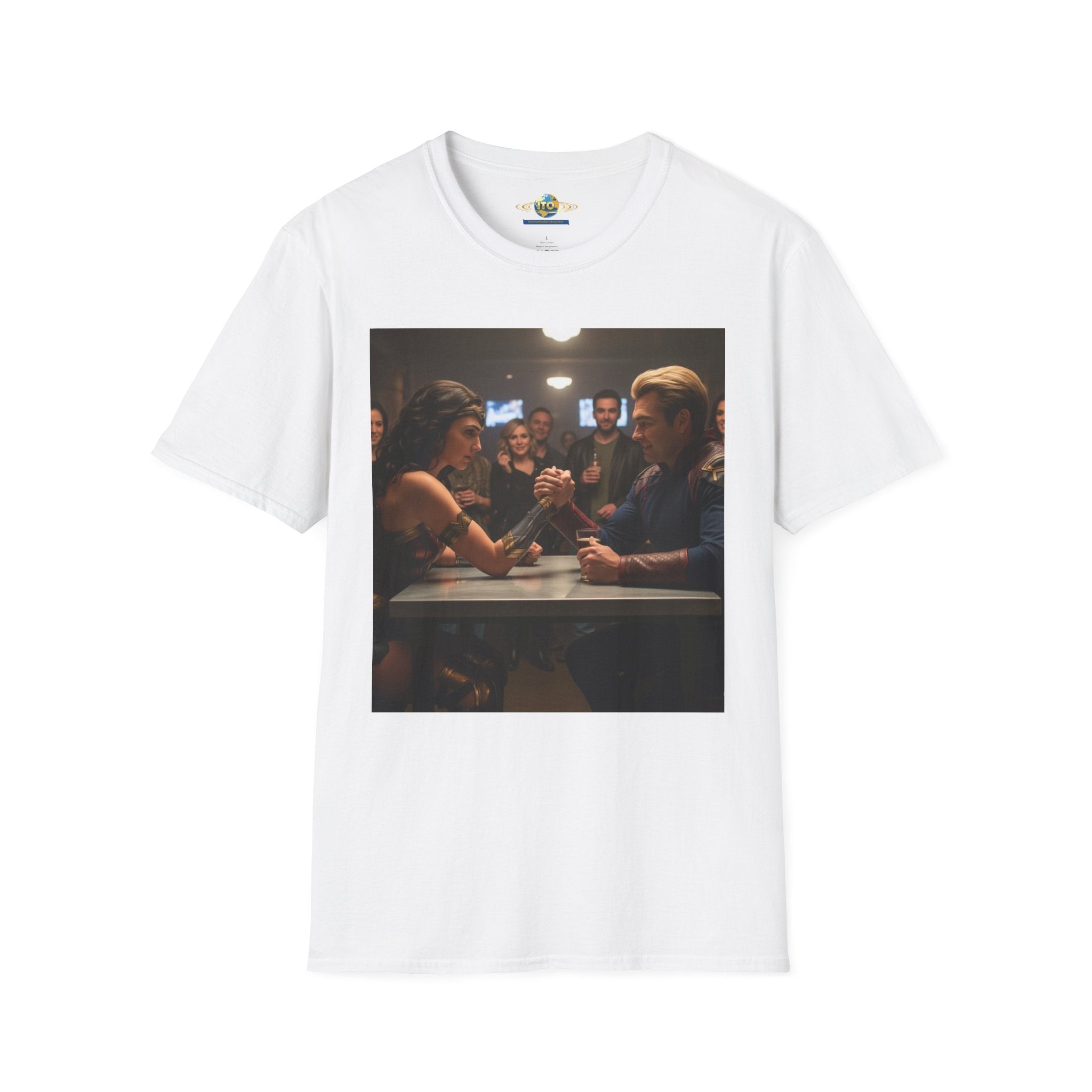 Arm Wrestling Photo T-Shirt – Vintage Barroom Match Graphic Tee