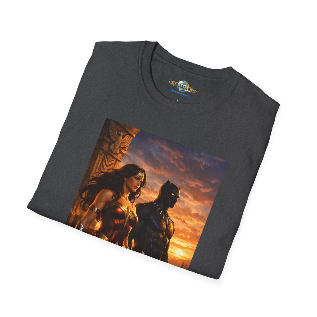 Graphic T-Shirt — Epic Sunset Heroine Scene Print