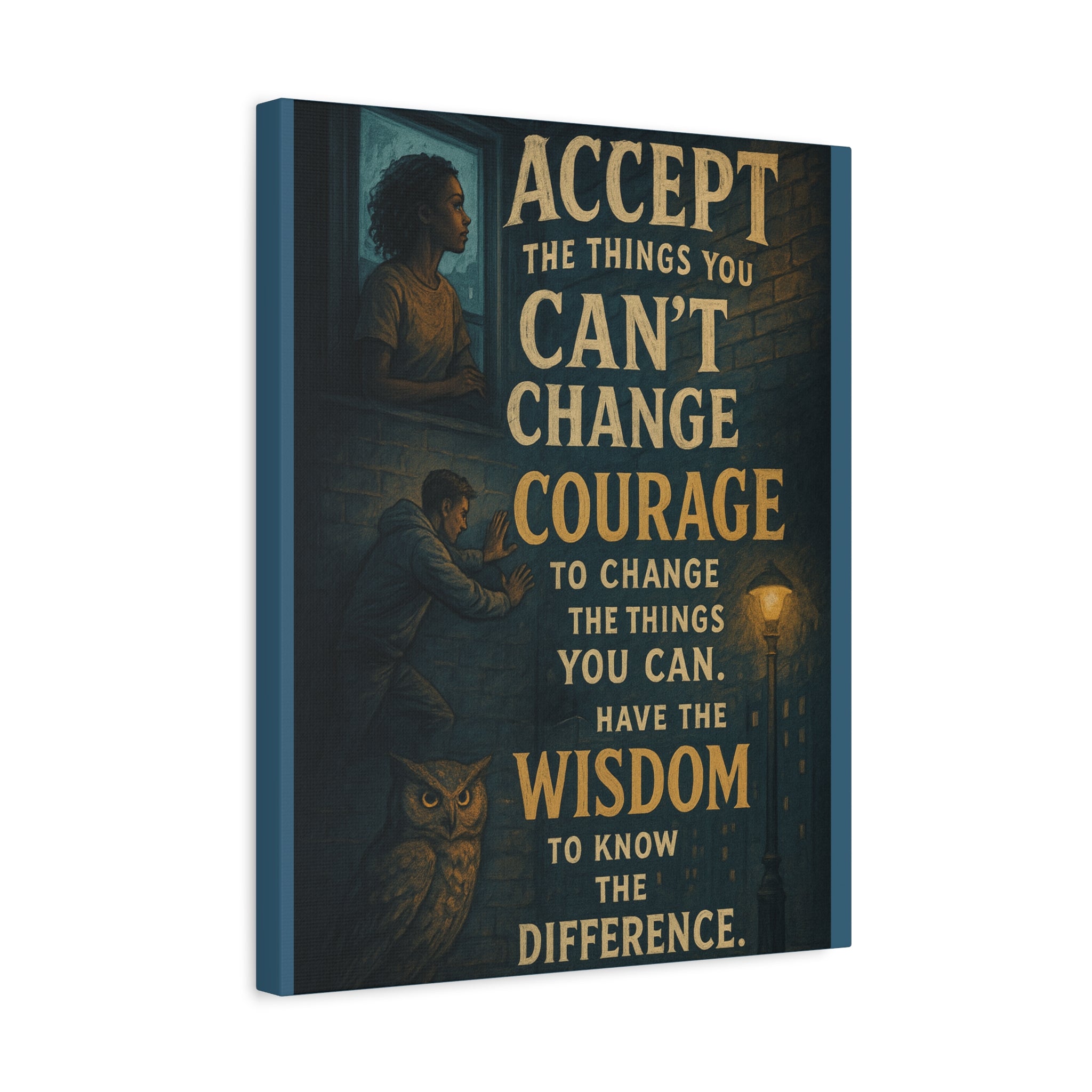 Serenity Prayer Canvas Wall Art — "Accept the Things You Can't Change" Inspirational Matte Stretched Canvas