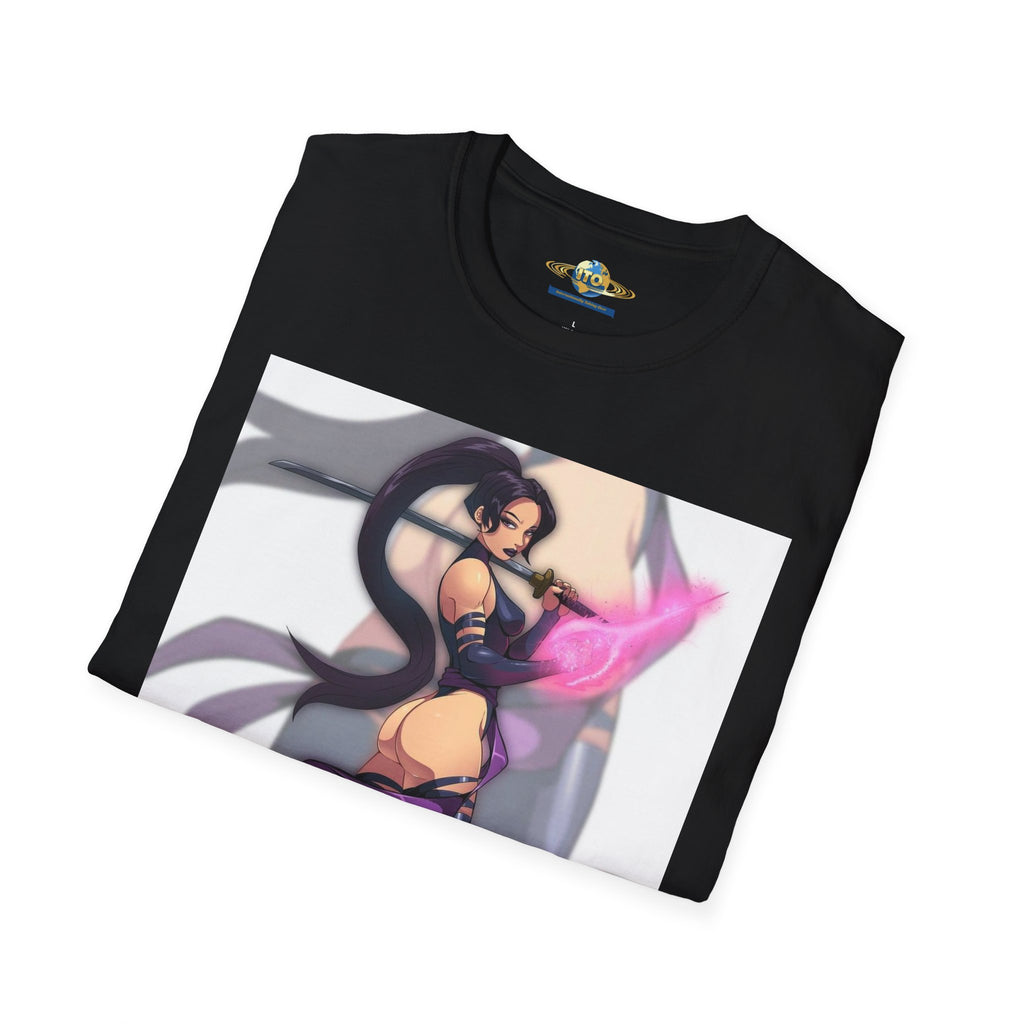 Anime Sorceress Graphic T-Shirt — Pink Energy Mage Illustration