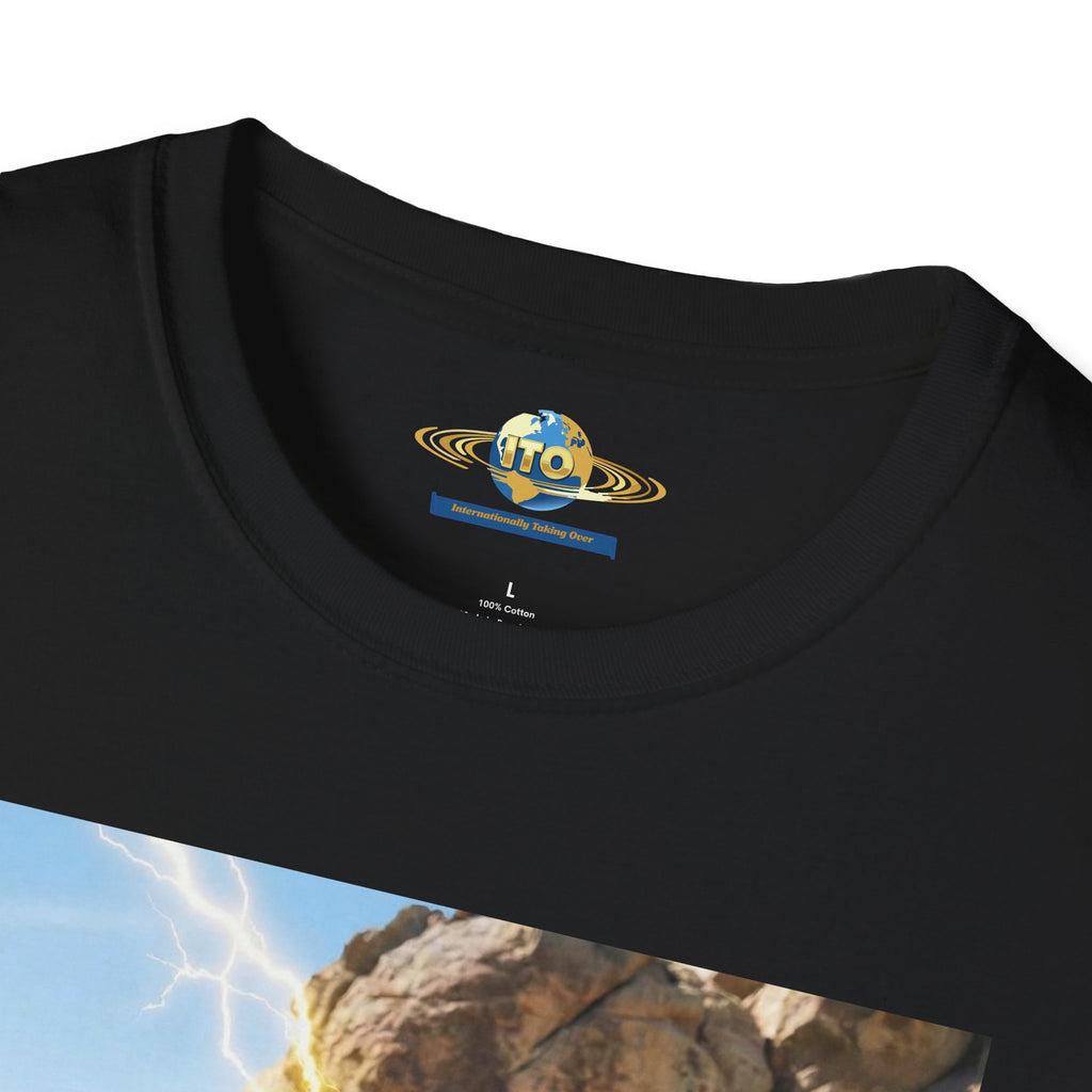 Superhero Action Photo T-Shirt — Dynamic Superman & Batman Graphic Tee