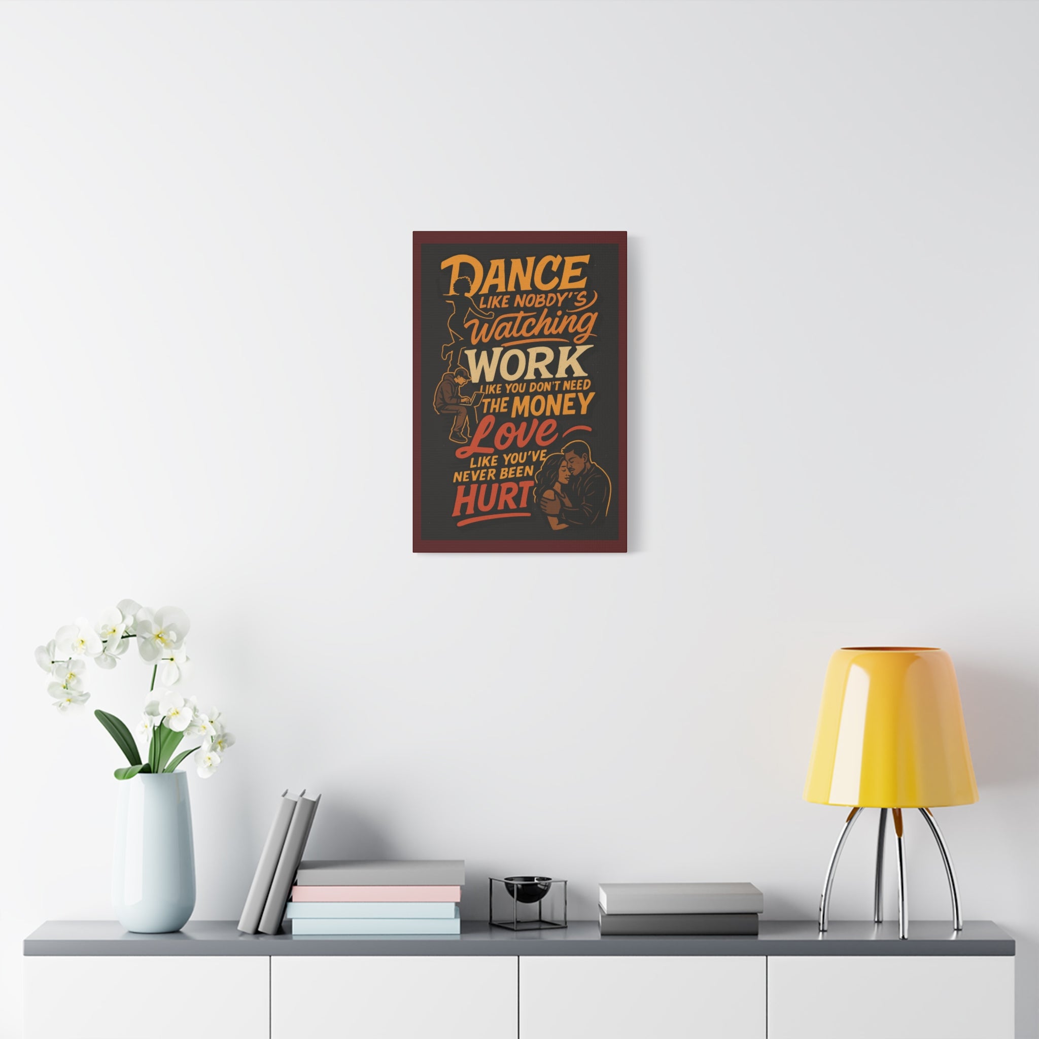 Motivational Quote Canvas — “Dance Like Nobody’s Watching” Stretched Matte Wall Art