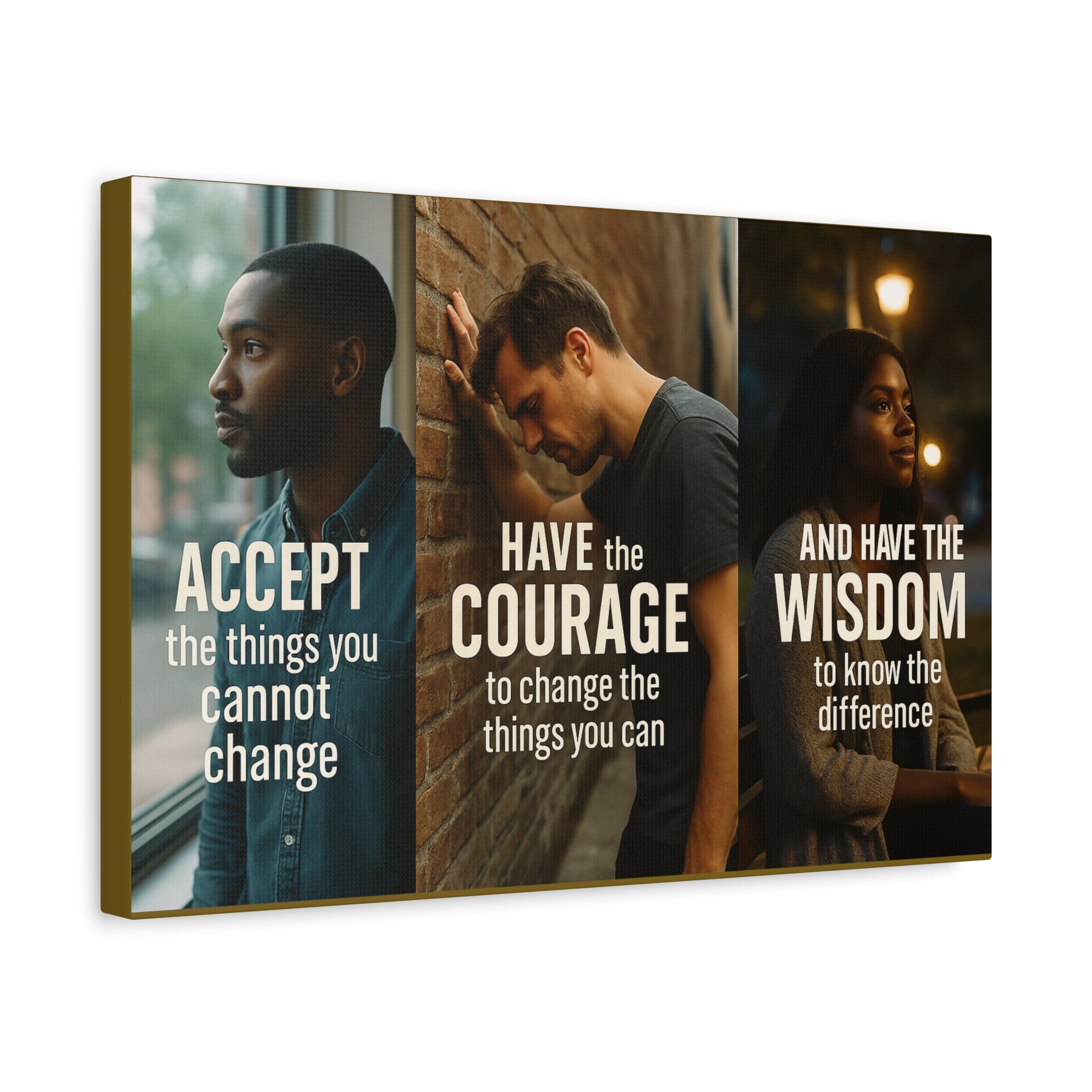 Serenity Prayer Canvas Art – Accept Courage Wisdom Stretched Matte Wall Decor