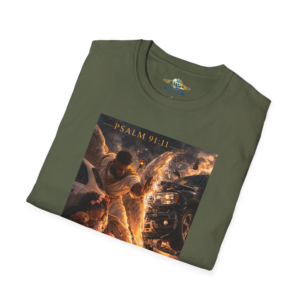 Psalm 91 Angel Protection T-Shirt — Faith-Based Christian Tee with Guardian Angel Artwork