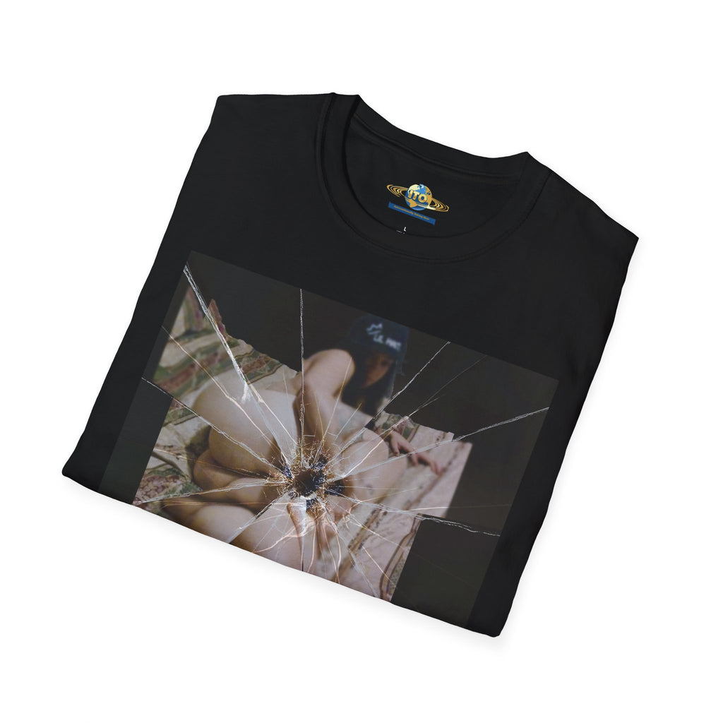 Shattered Mirror Photo Tee — Artistic Fragmented Portrait T-Shirt