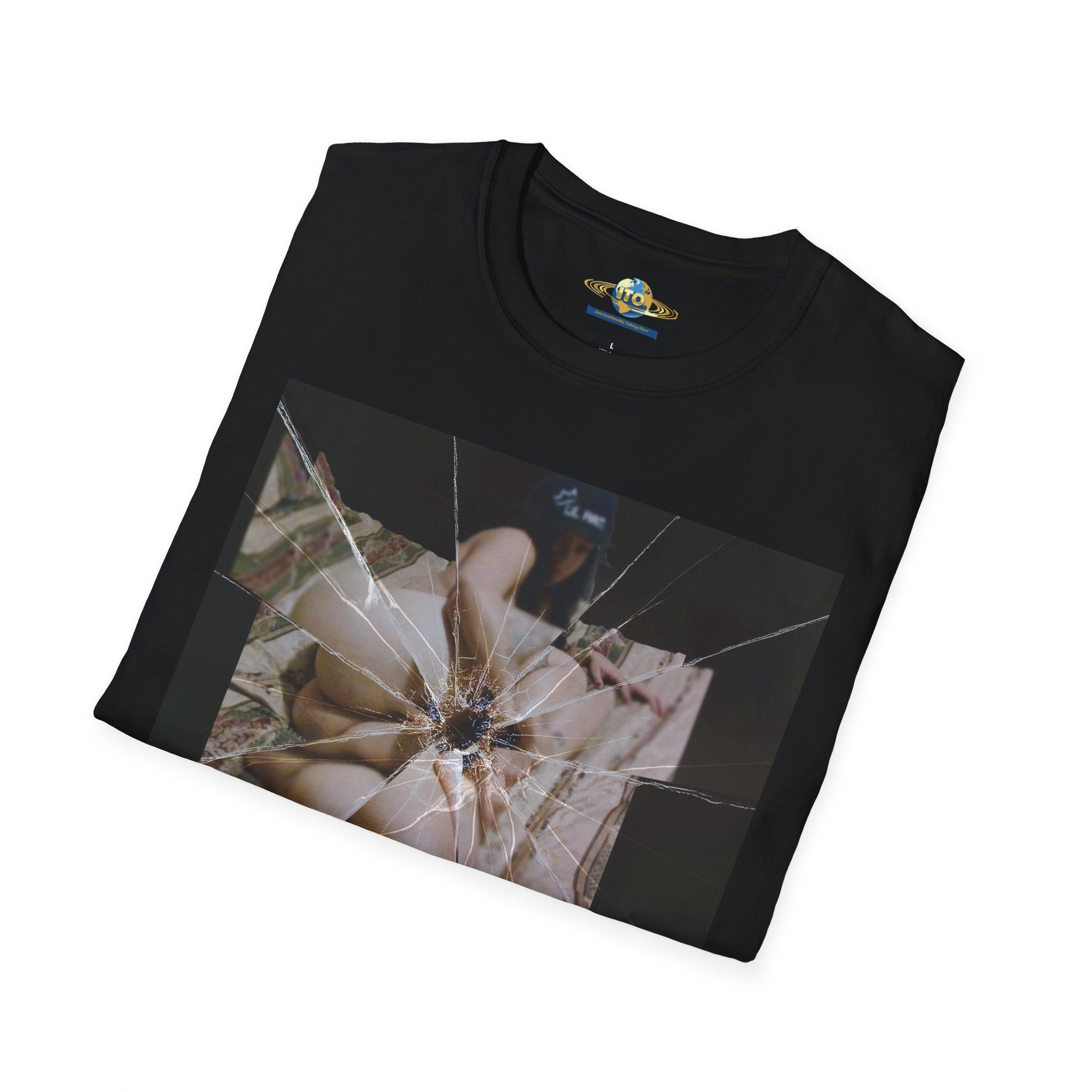 Shattered Mirror Photo Tee — Artistic Fragmented Portrait T-Shirt