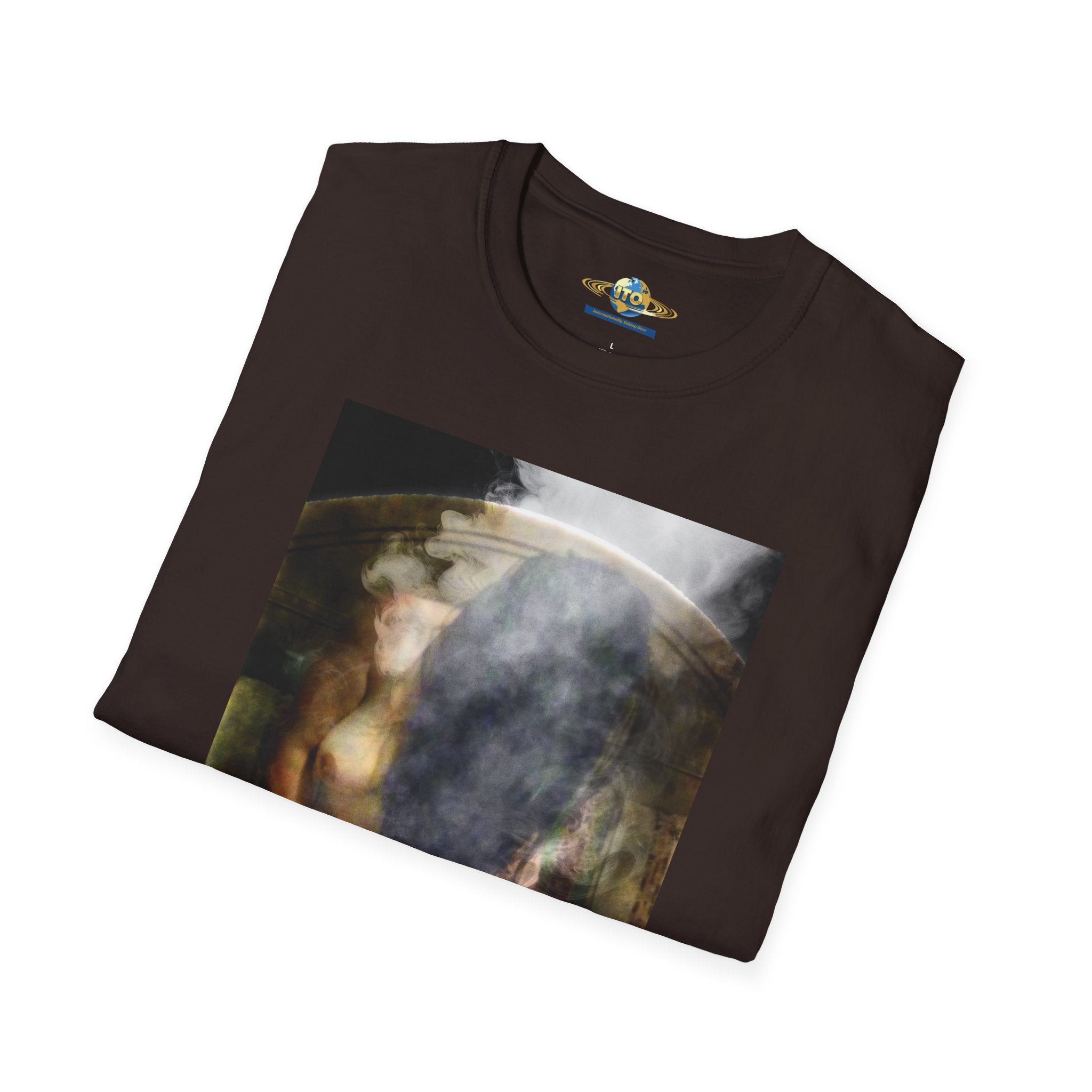 Surreal Vintage Portrait T-Shirt — Smoky Renaissance Art Graphic Tee