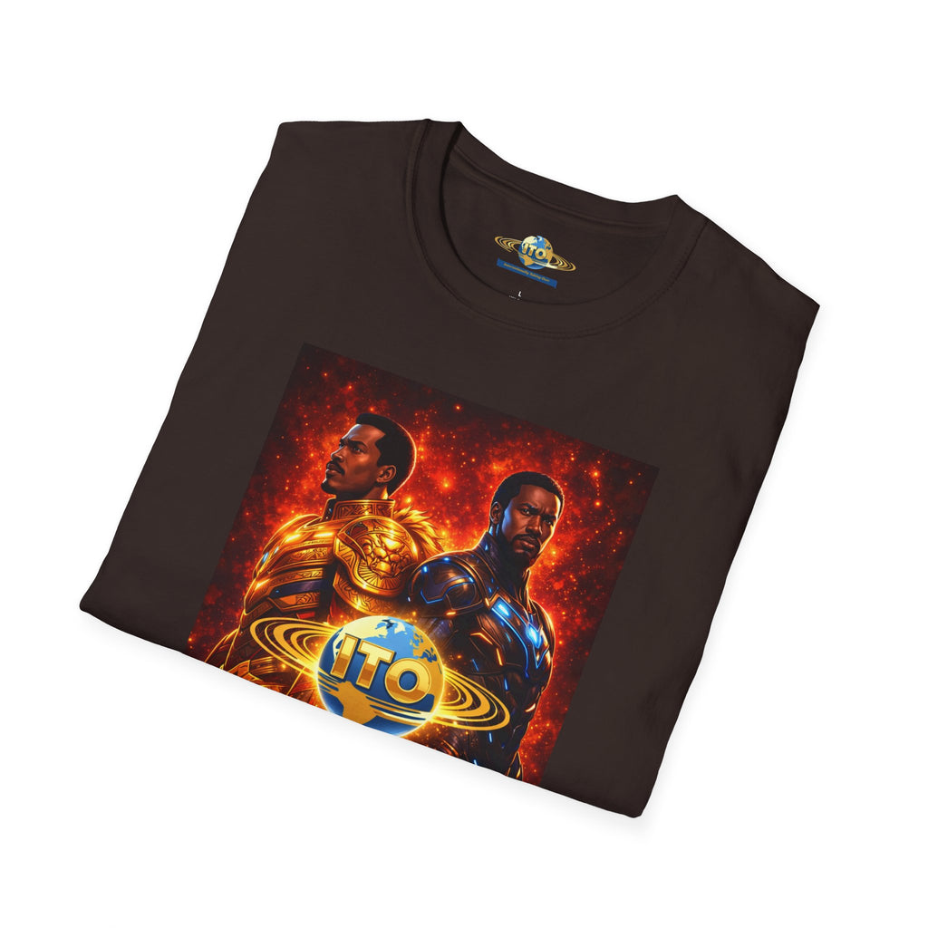 Champion vs Challenger Sci‑Fi Graphic T‑Shirt — Retro Space Emblem Poster