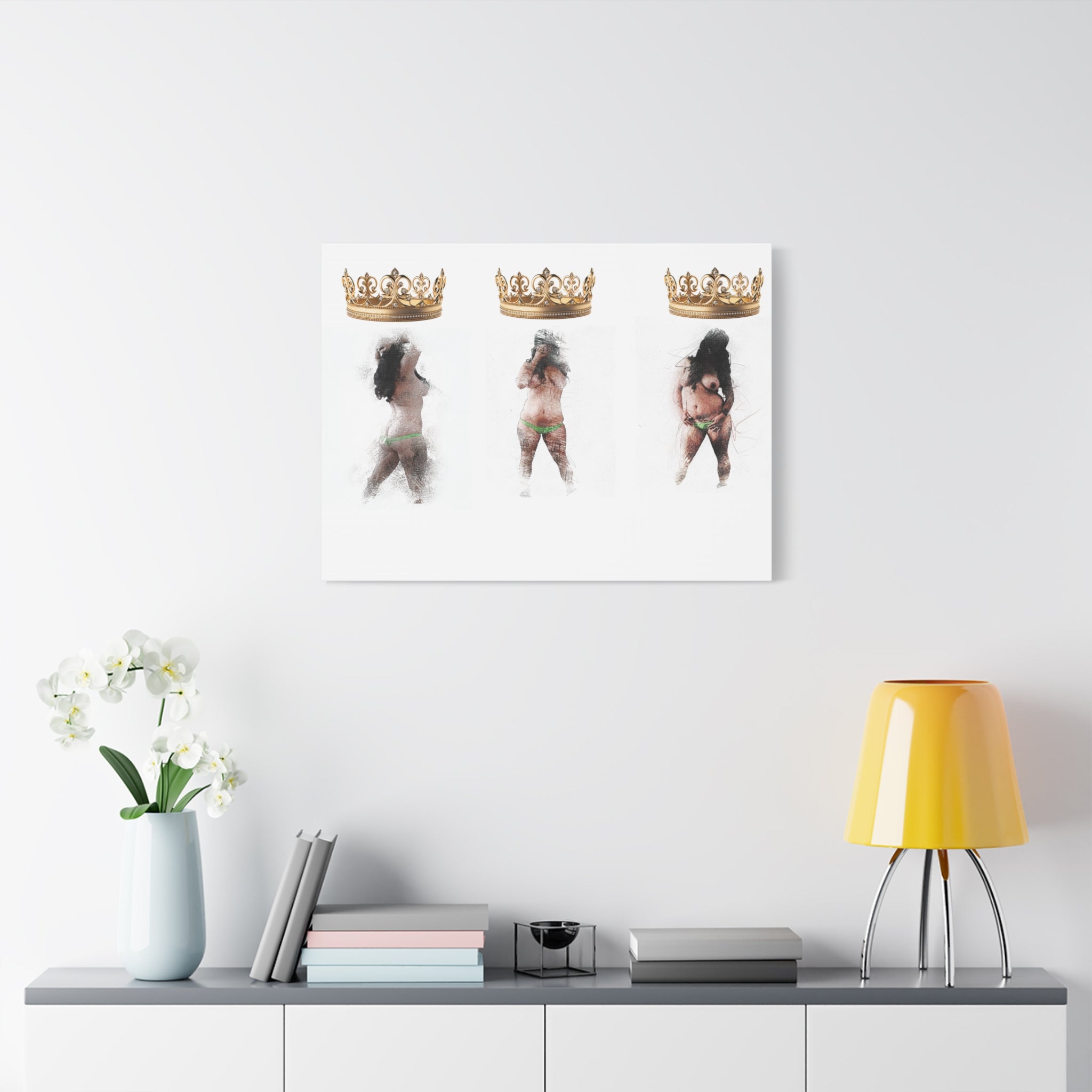 Queen Energy Canvas Print – Empowering Female Figure Art Stretched Matte