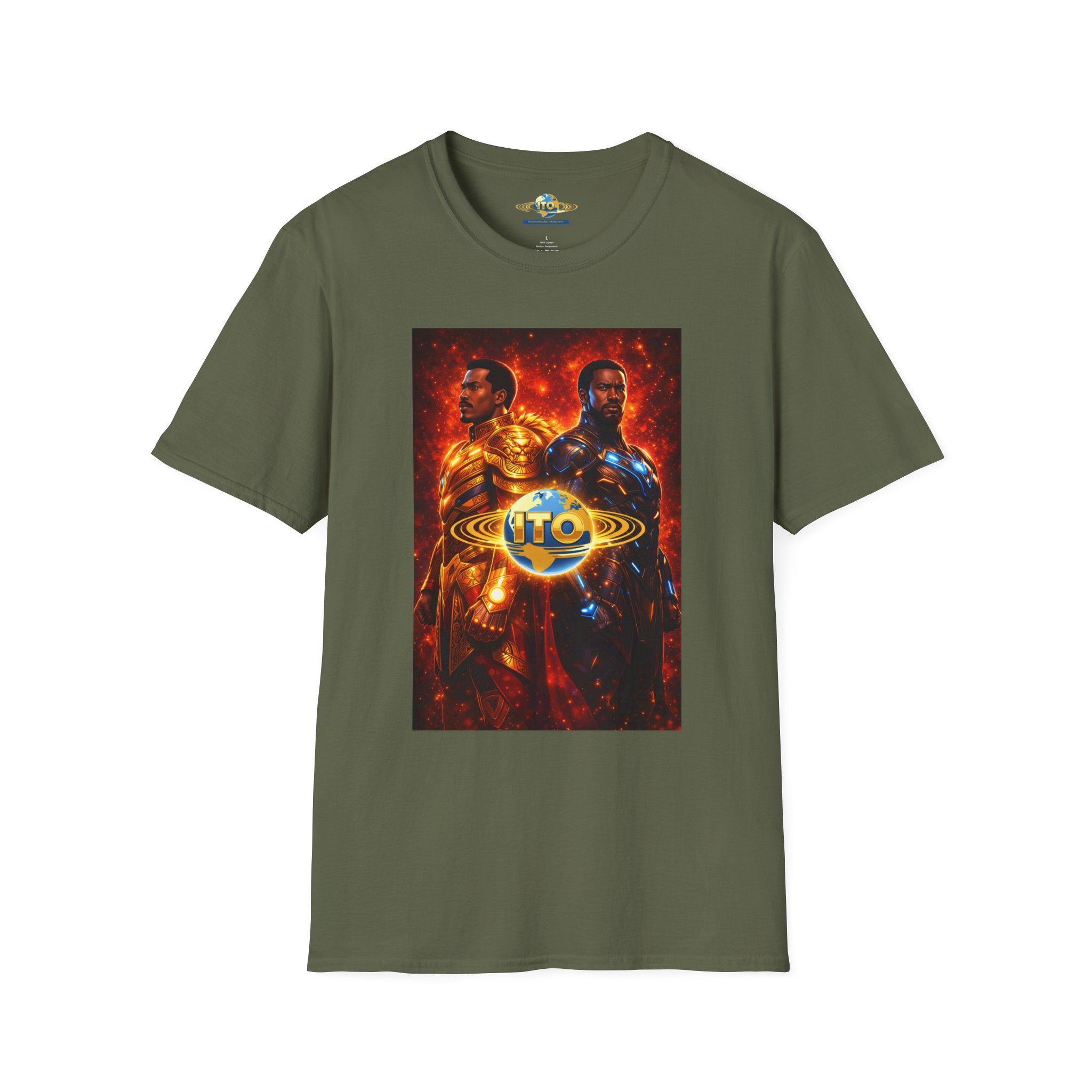 Champion vs Challenger Sci‑Fi Graphic T‑Shirt — Retro Space Emblem Poster