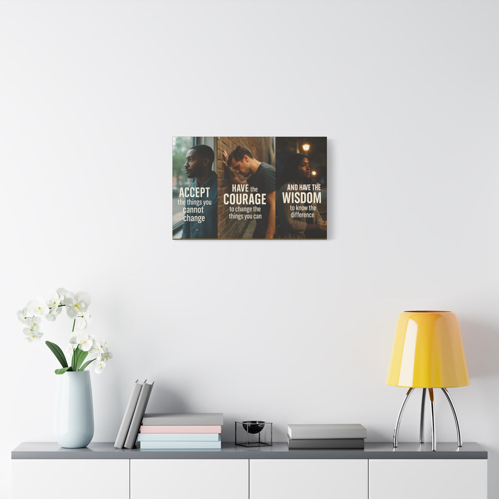 Serenity Prayer Canvas Art – Accept Courage Wisdom Stretched Matte Wall Decor