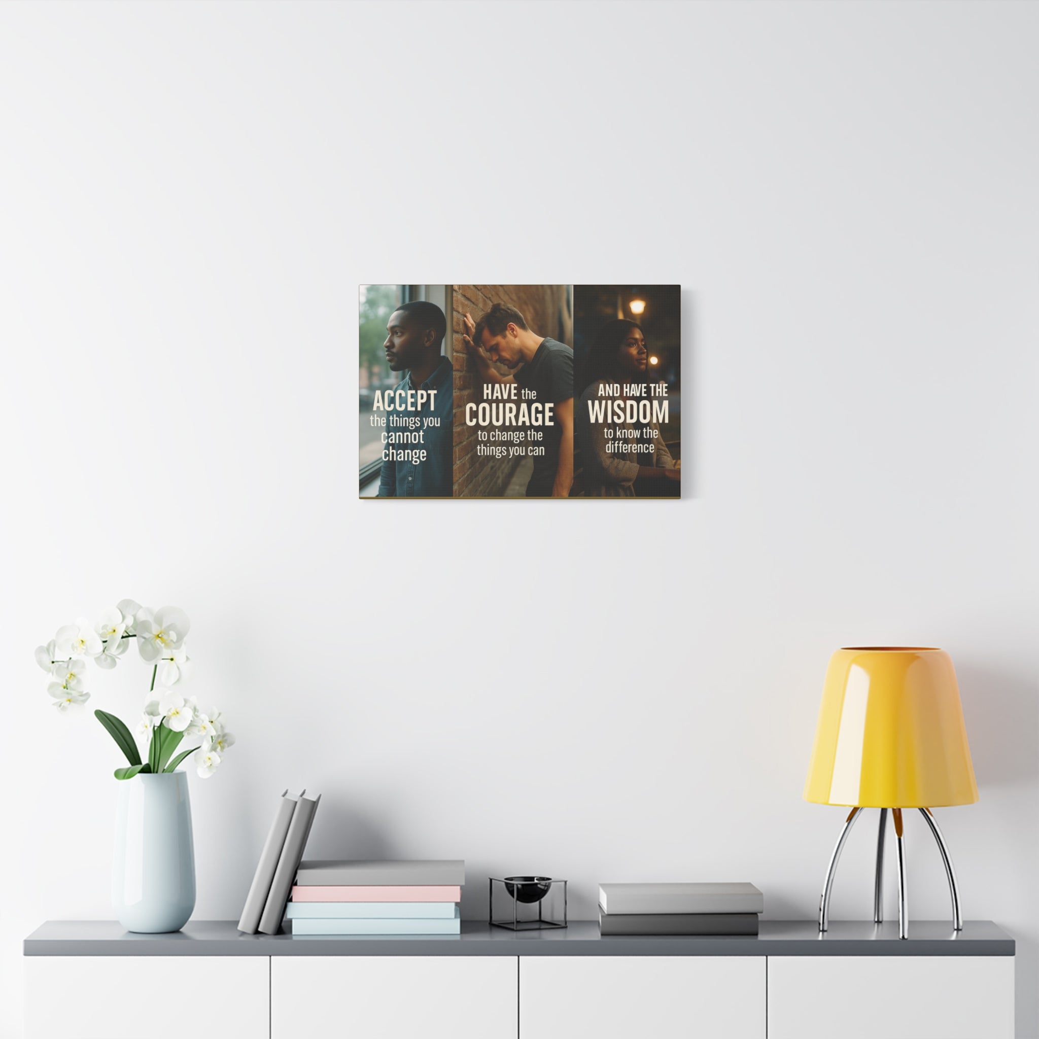 Serenity Prayer Canvas Art – Accept Courage Wisdom Stretched Matte Wall Decor