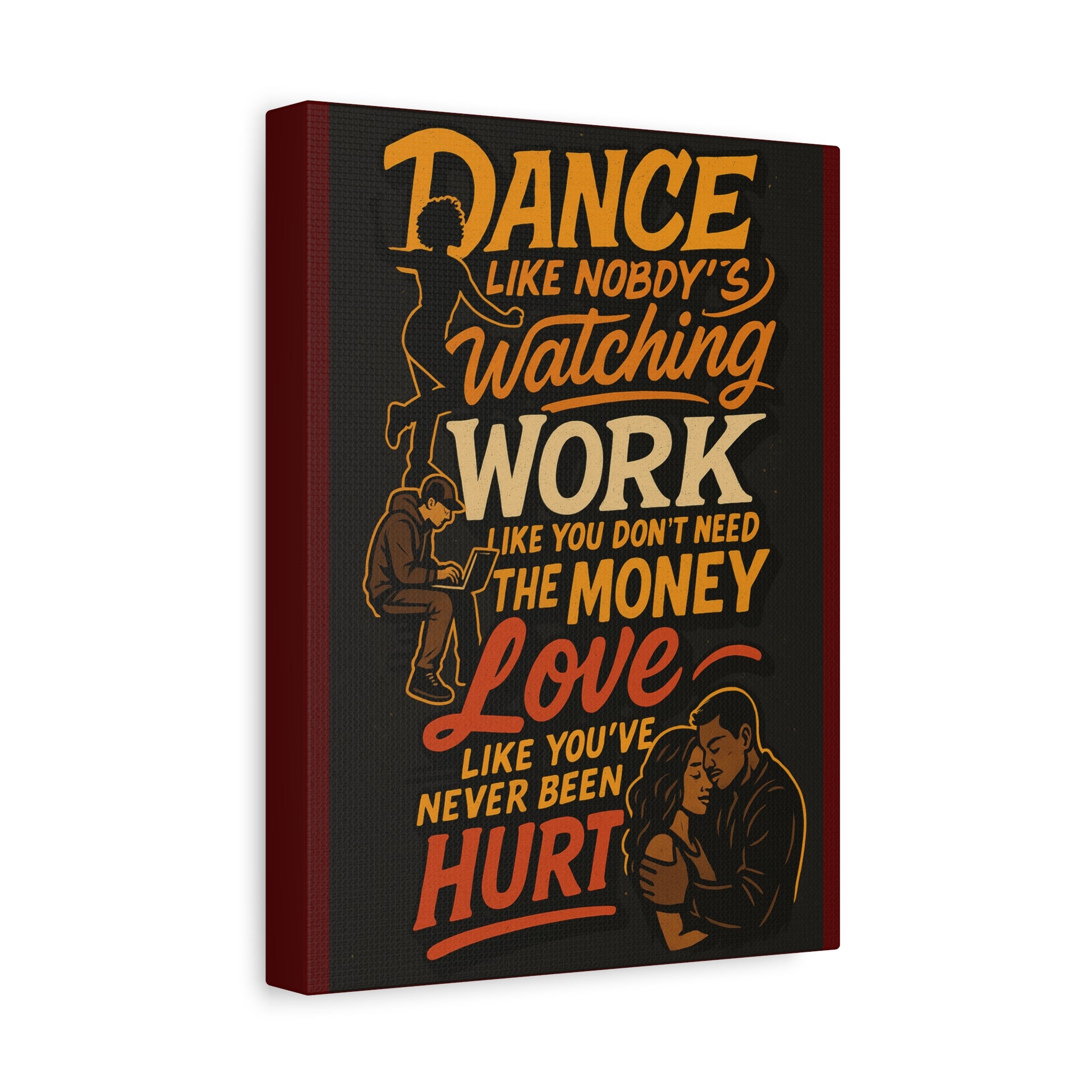 Motivational Quote Canvas — “Dance Like Nobody’s Watching” Stretched Matte Wall Art