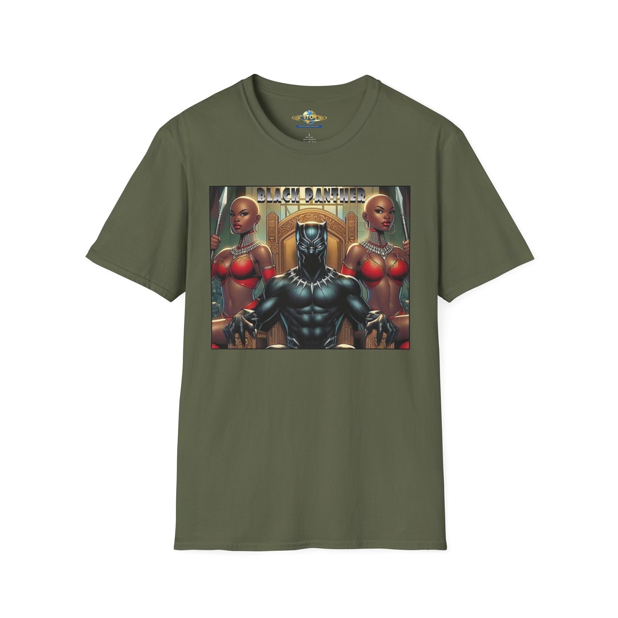 Black Panther Throne Graphic T-Shirt — Afro-Futurist King Art Tee