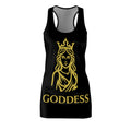 Goddess Racerback Dress — Black Gold Crowned Goddess Graphic Dress