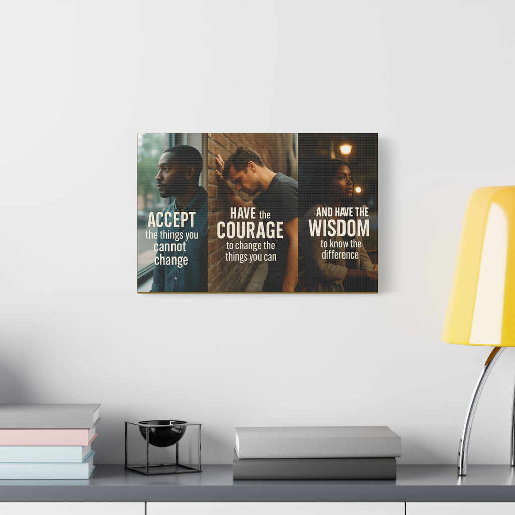 Serenity Prayer Canvas Art – Accept Courage Wisdom Stretched Matte Wall Decor