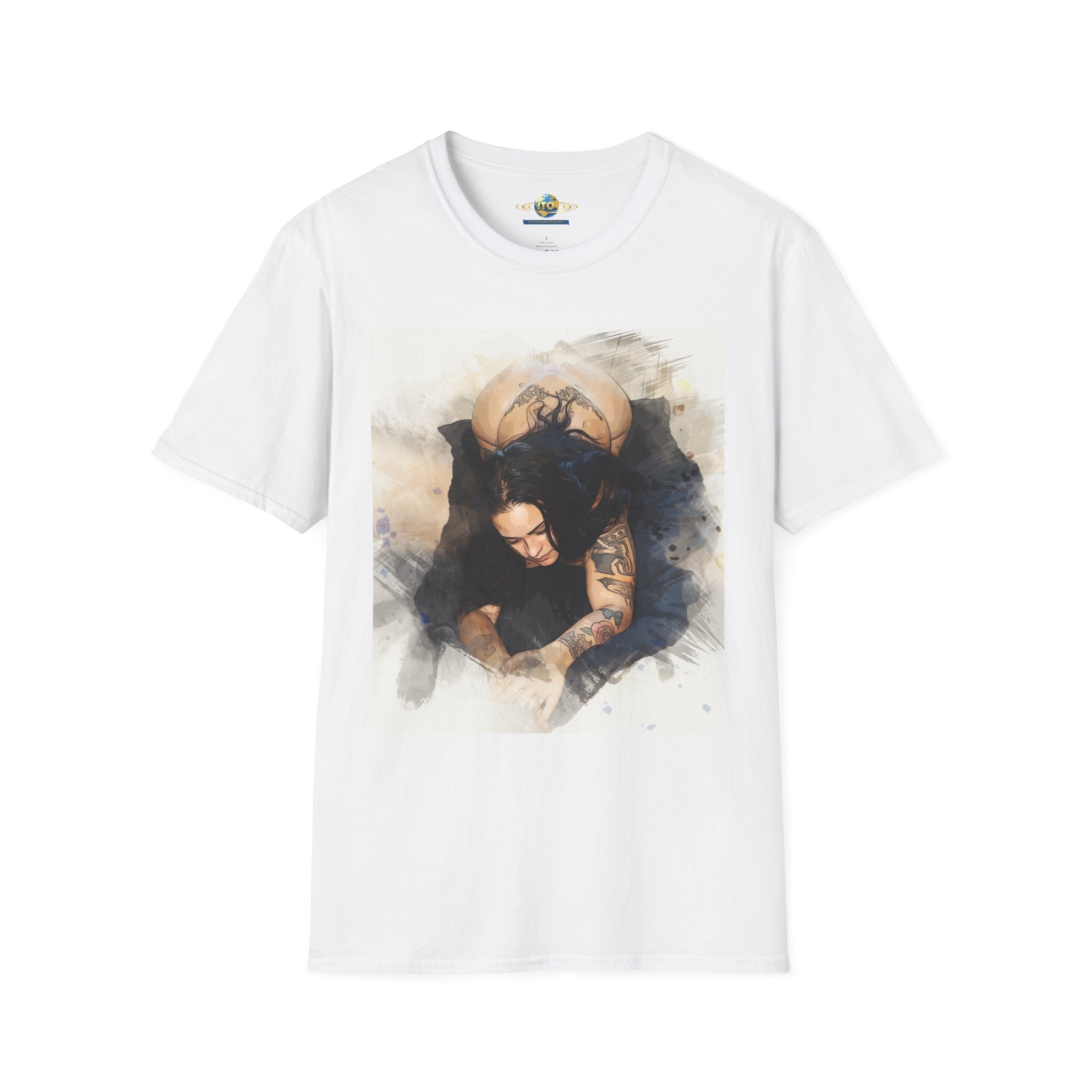 Edgy Tattooed Woman Art T-Shirt