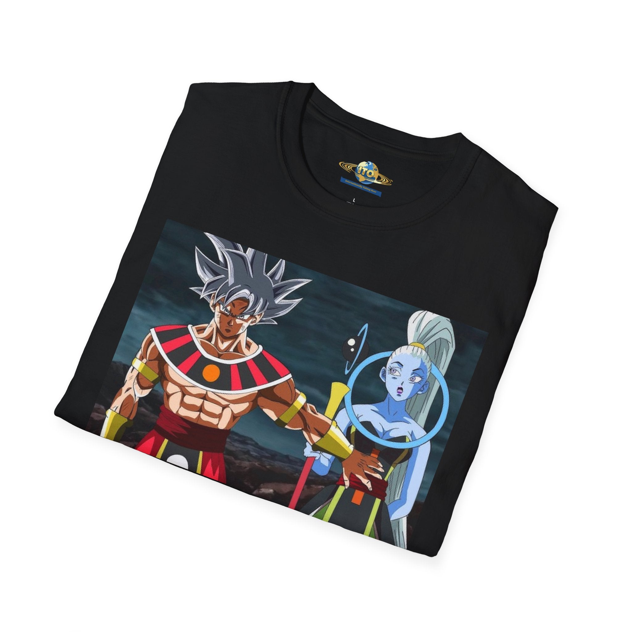 Anime God Duo T-Shirt — Fiery Saiyan & Divine Companion Graphic Tee