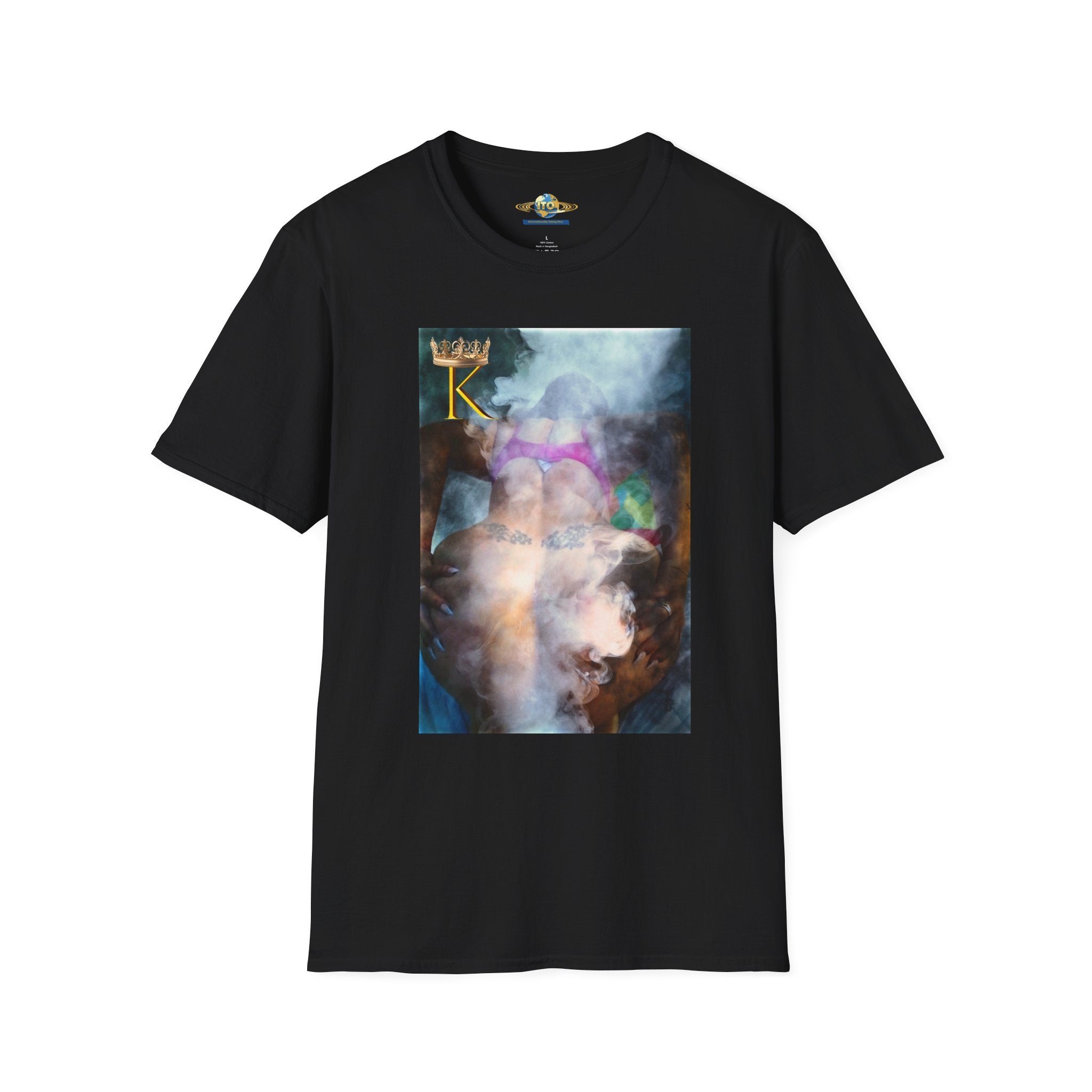 Abstract Cosmic Portrait T-Shirt — Colorful Nebula Art Graphic Tee