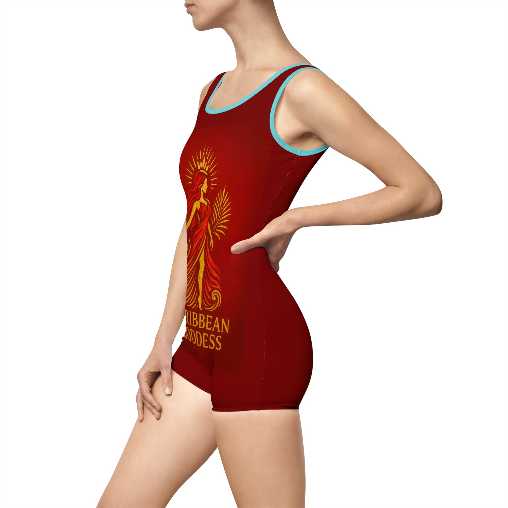 Caribbean Goddess Vintage One-Piece Swimsuit