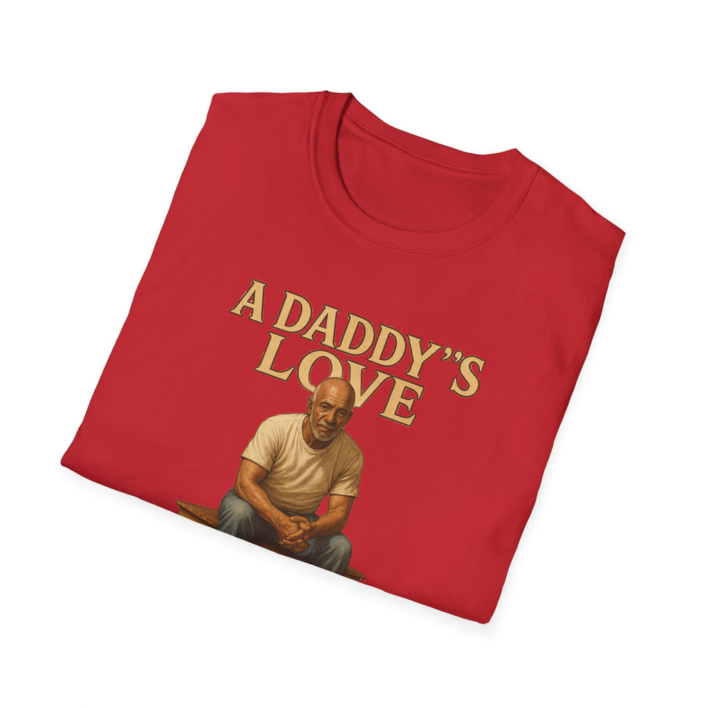 Daddy's Love T-Shirt – Vintage Dad Sitting on Books Father’s Day Tee