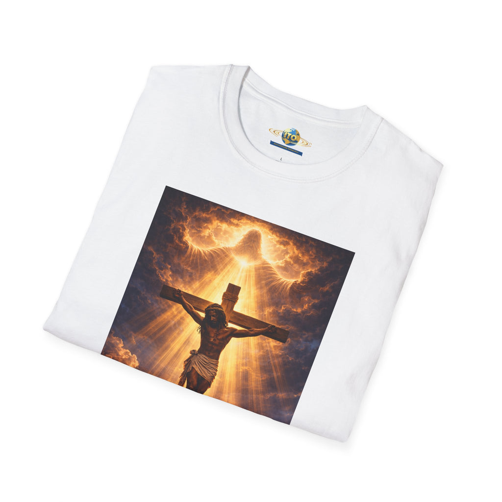 Crucifixion Jesus T-Shirt — 'He Is Risen' Inspirational Christian Tee