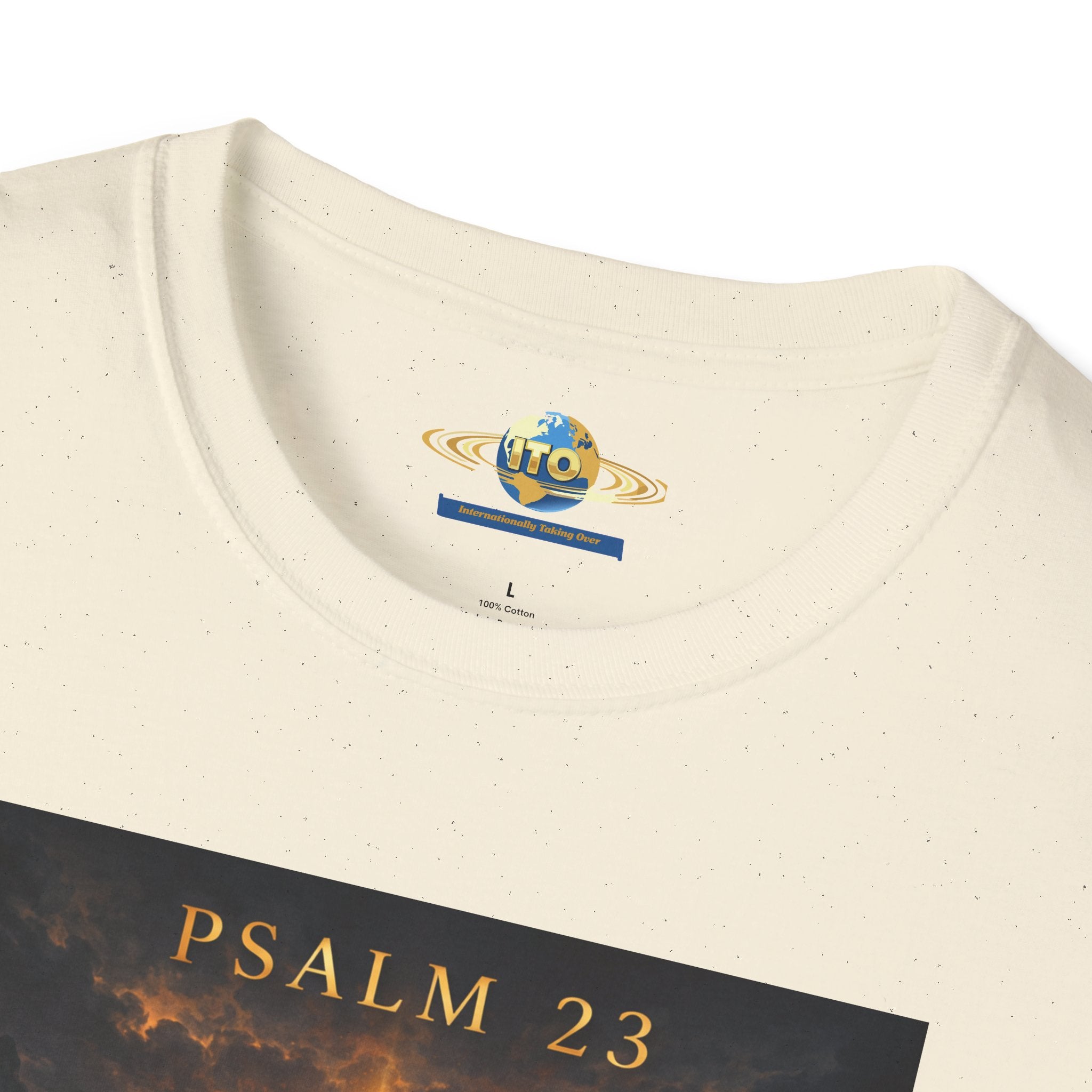 Psalm 23 T-Shirt — Christian Cross & Valley of the Shadow Design