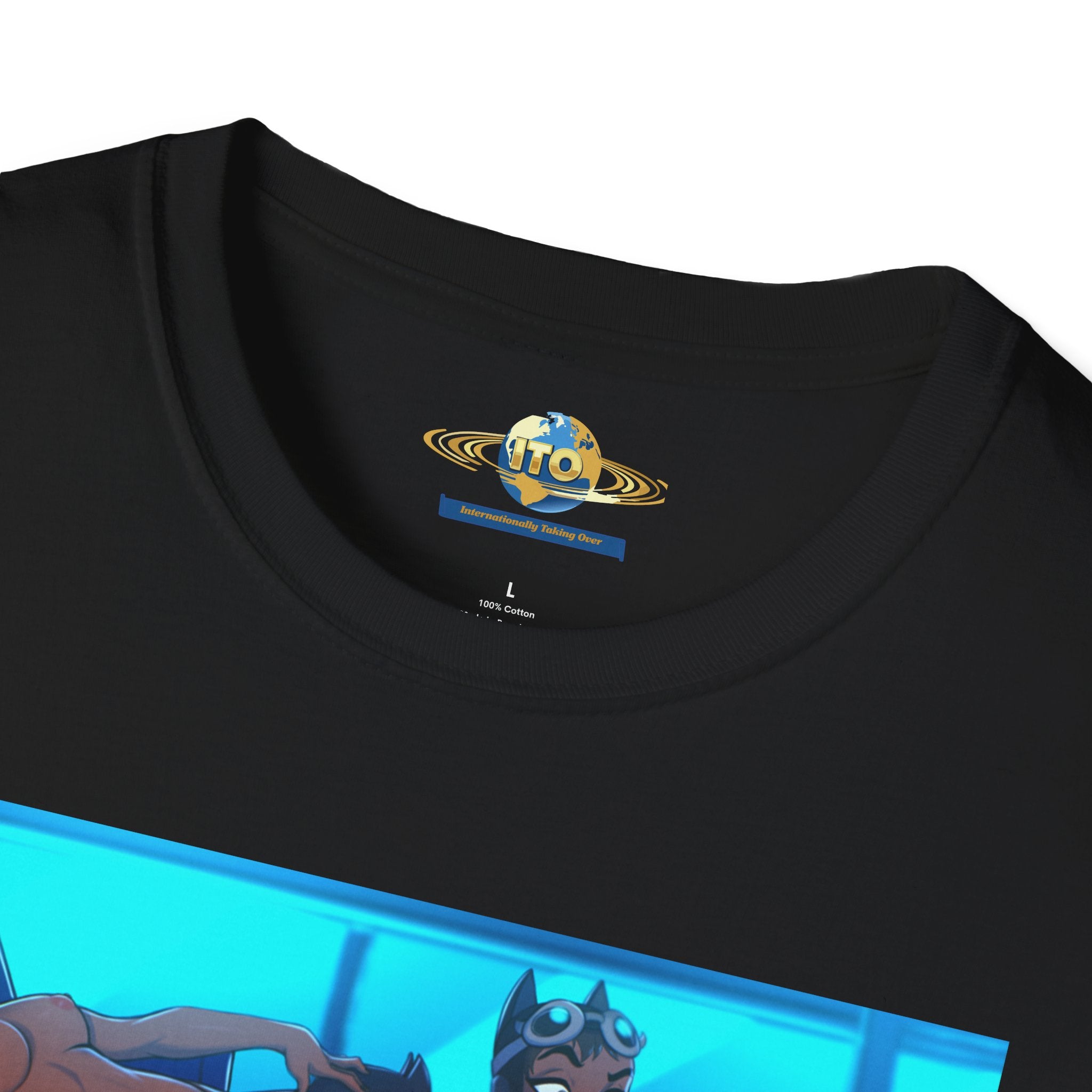 Bat eat Cat Animated Group Scene T-Shirt — Retro Cartoons Fan Tee