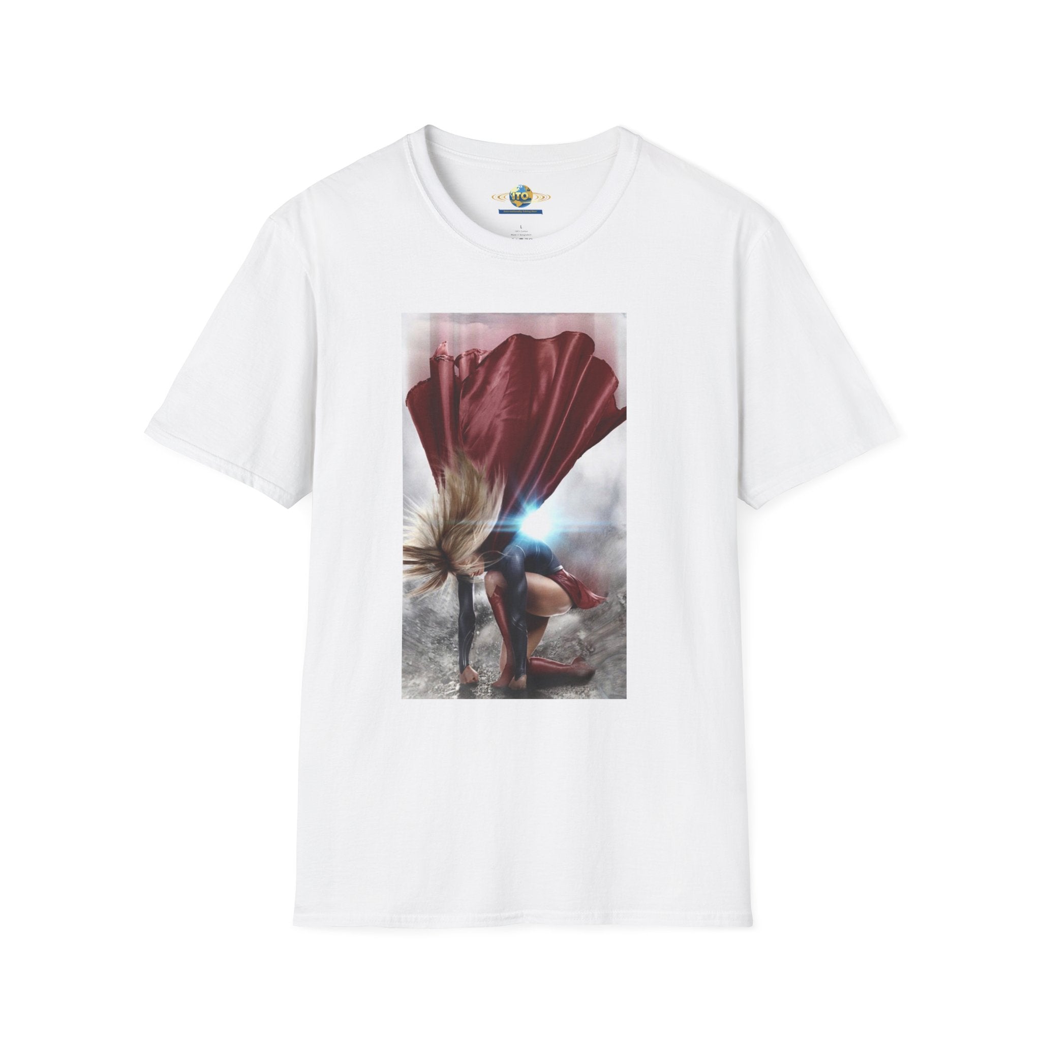 Superhero Pose T-Shirt — Dramatic Cape Hero Graphic