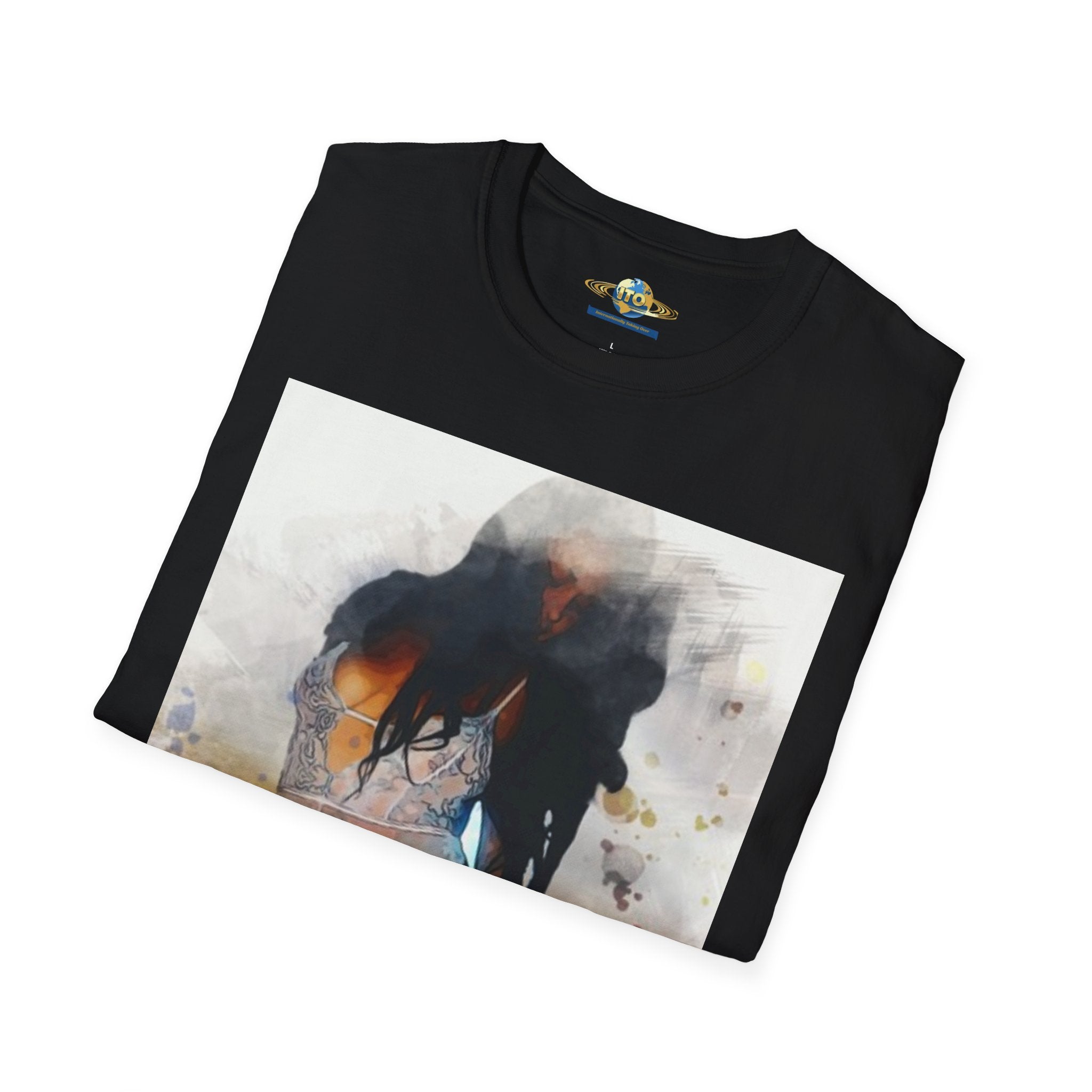 Graphic T-Shirt — Artistic Watercolor Woman Swimwear Print