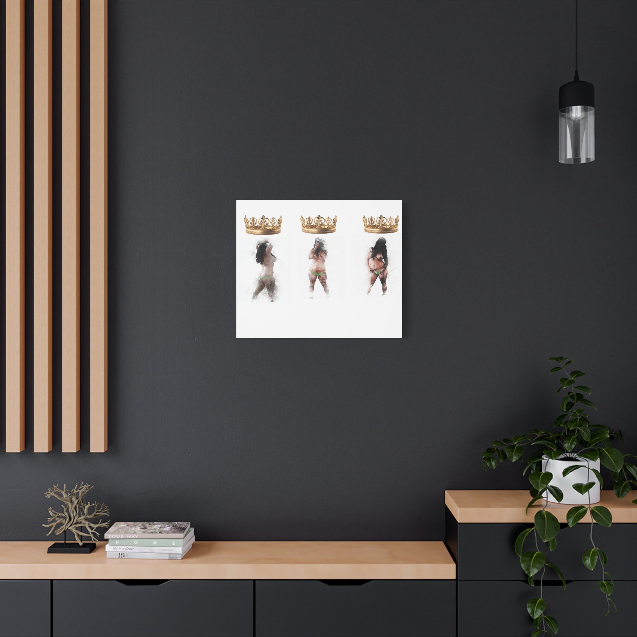 Queen Energy Canvas Print – Empowering Female Figure Art Stretched Matte
