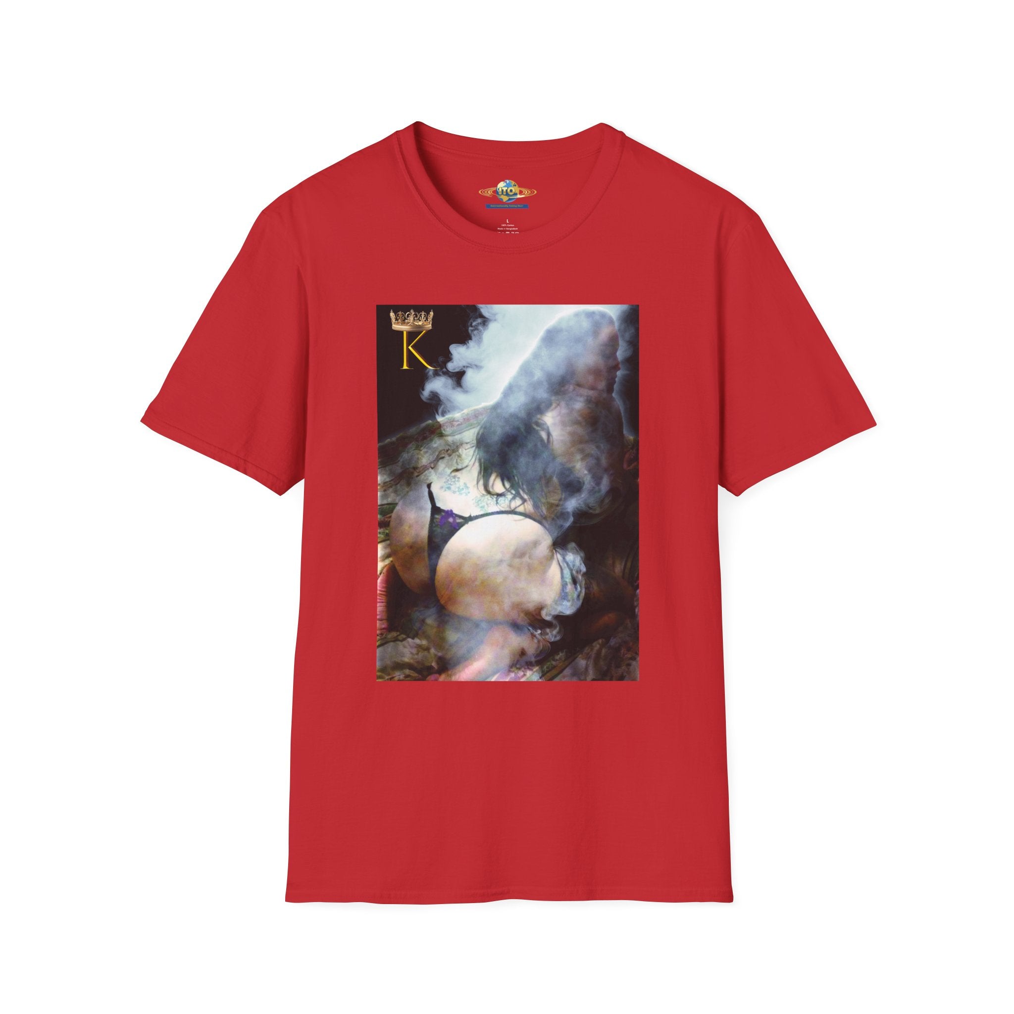 Abstract Cosmic Cat T-Shirt — Surreal Moon & Cat Art Tee