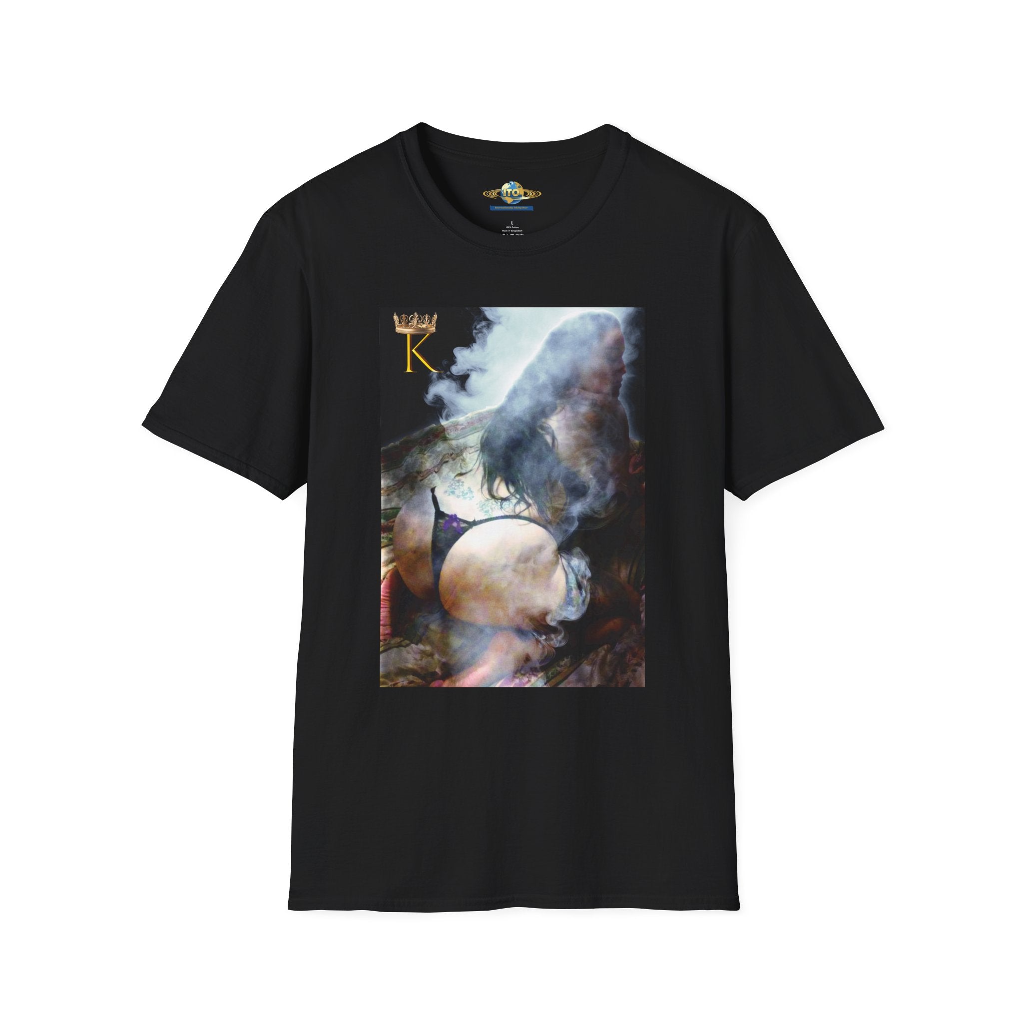 Abstract Cosmic Cat T-Shirt — Surreal Moon & Cat Art Tee