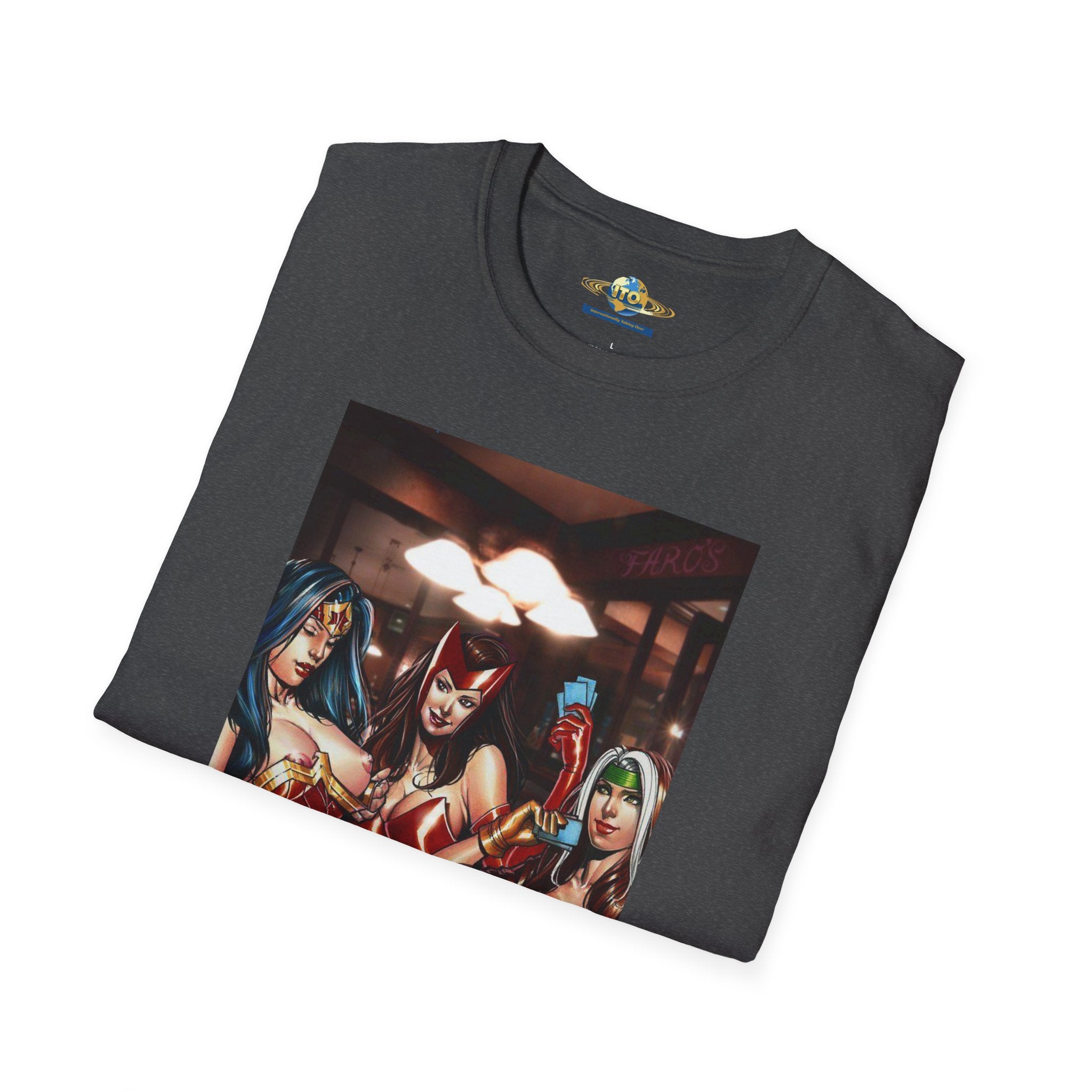 Graphic Tee — Pinup Superhero Ladies Poker Night Illustration