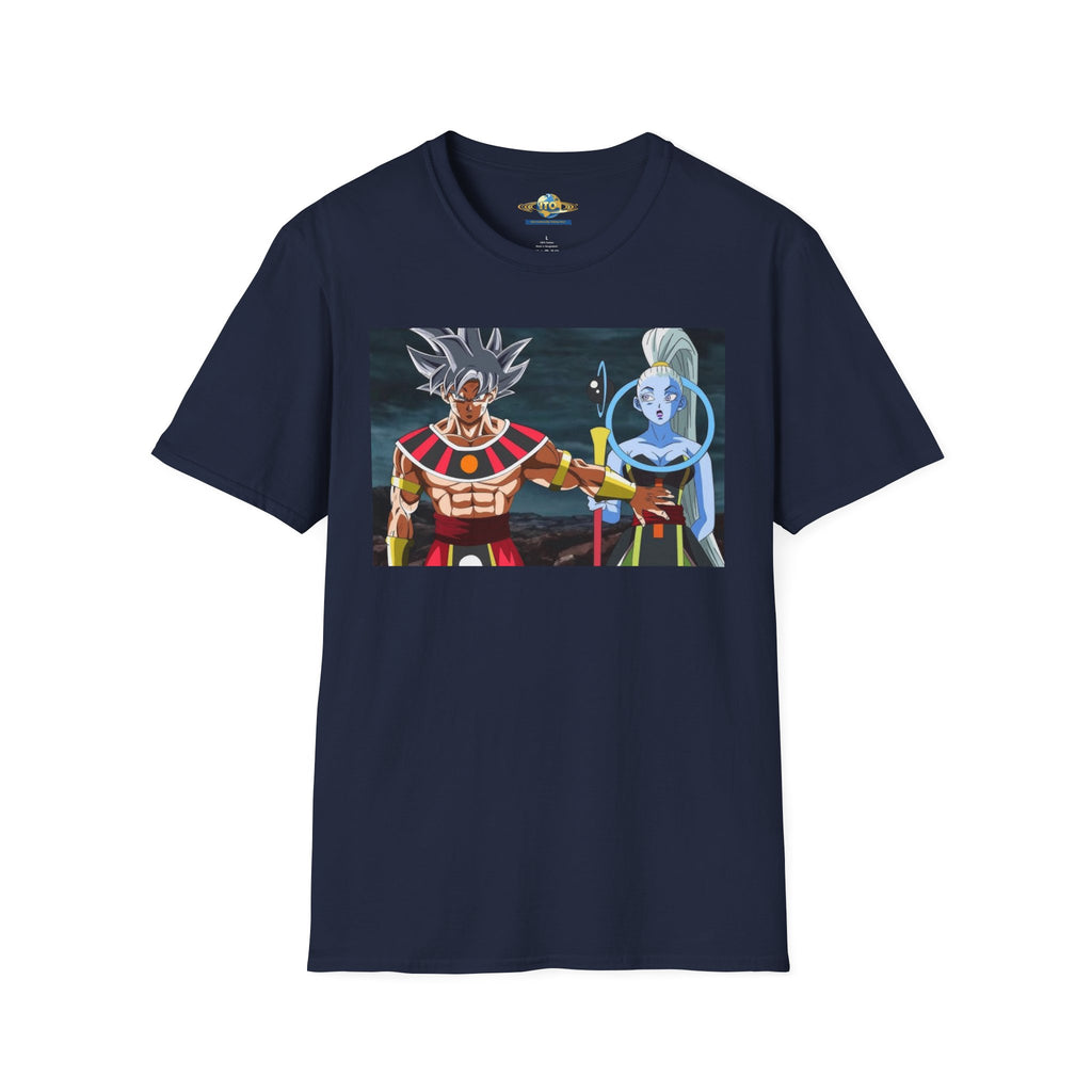 Anime God Duo T-Shirt — Fiery Saiyan & Divine Companion Graphic Tee