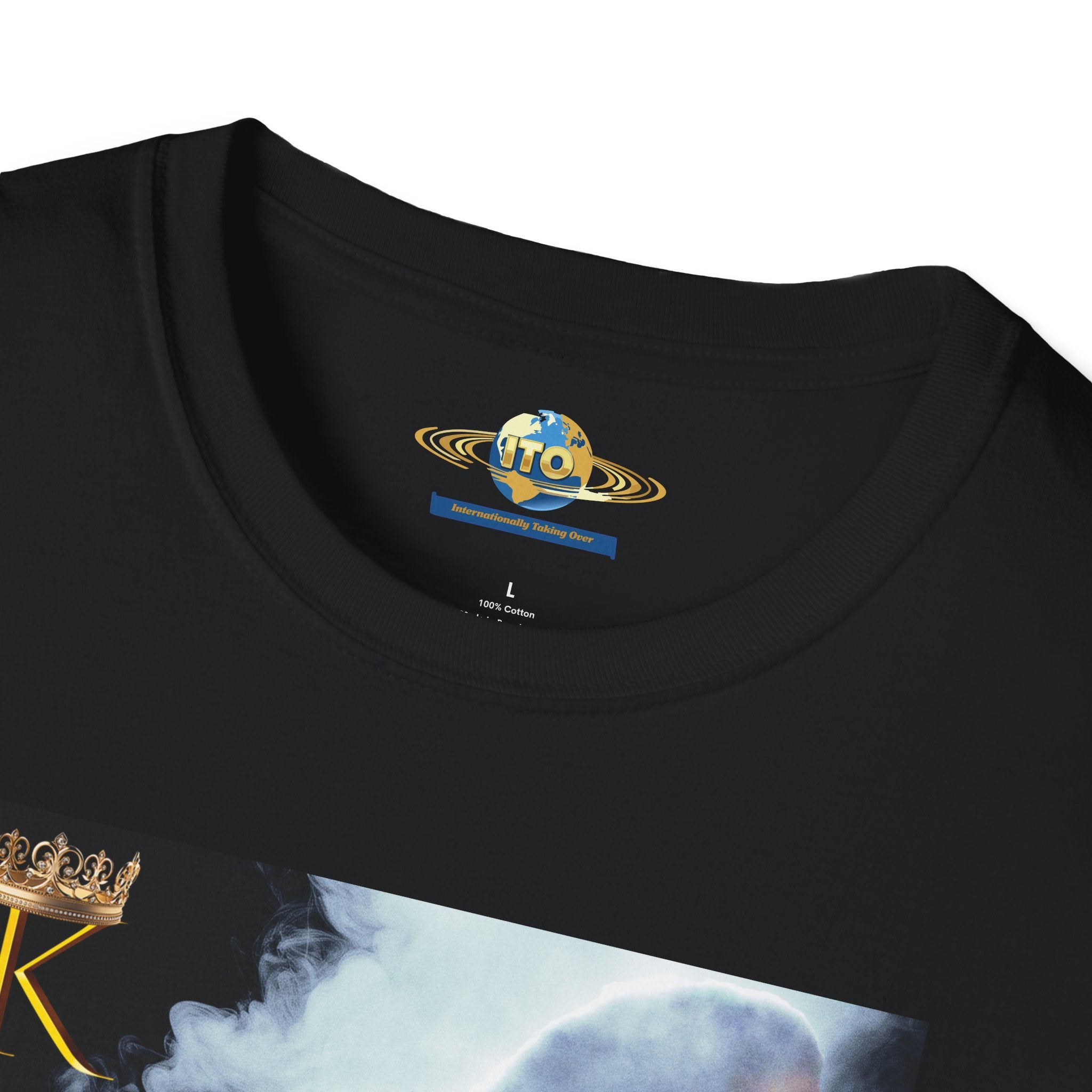 Abstract Cosmic Cat T-Shirt — Surreal Moon & Cat Art Tee