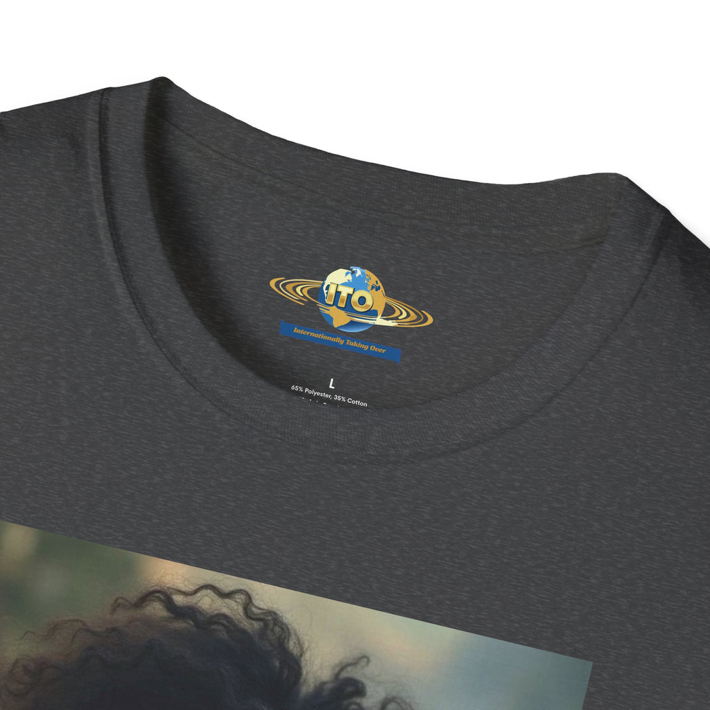 Wonder Warrior Photo T-Shirt — Bold Afro Superhero Portrait Tee