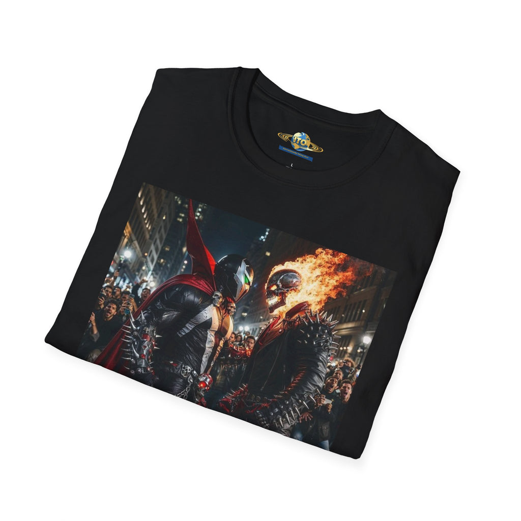 Ghost Rider vs. Mephisto Graphic T-Shirt — Fiery Superhero Battle Tee